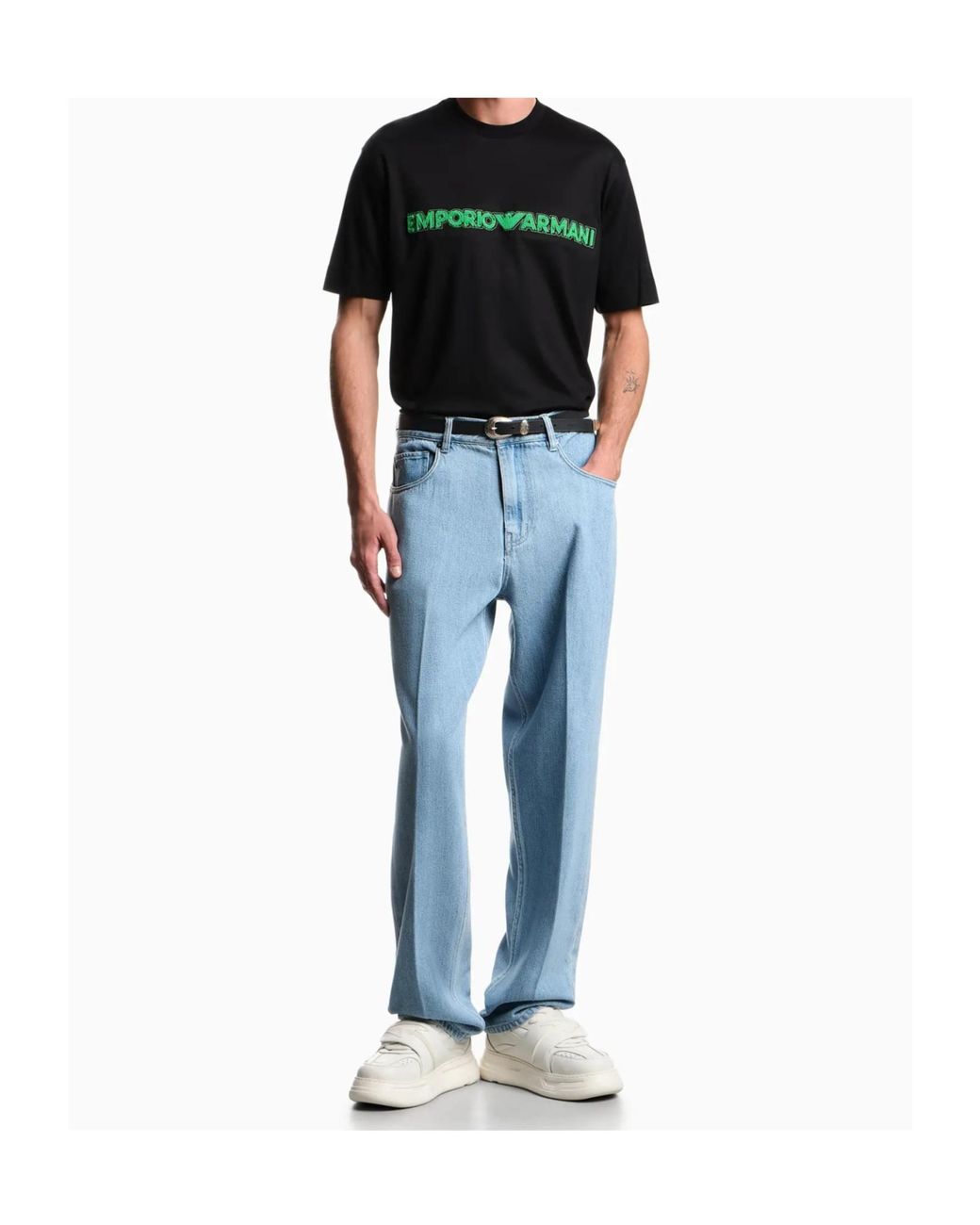 Emporio Armani Black Crewneck Short-Sleeved T-Shirt for men