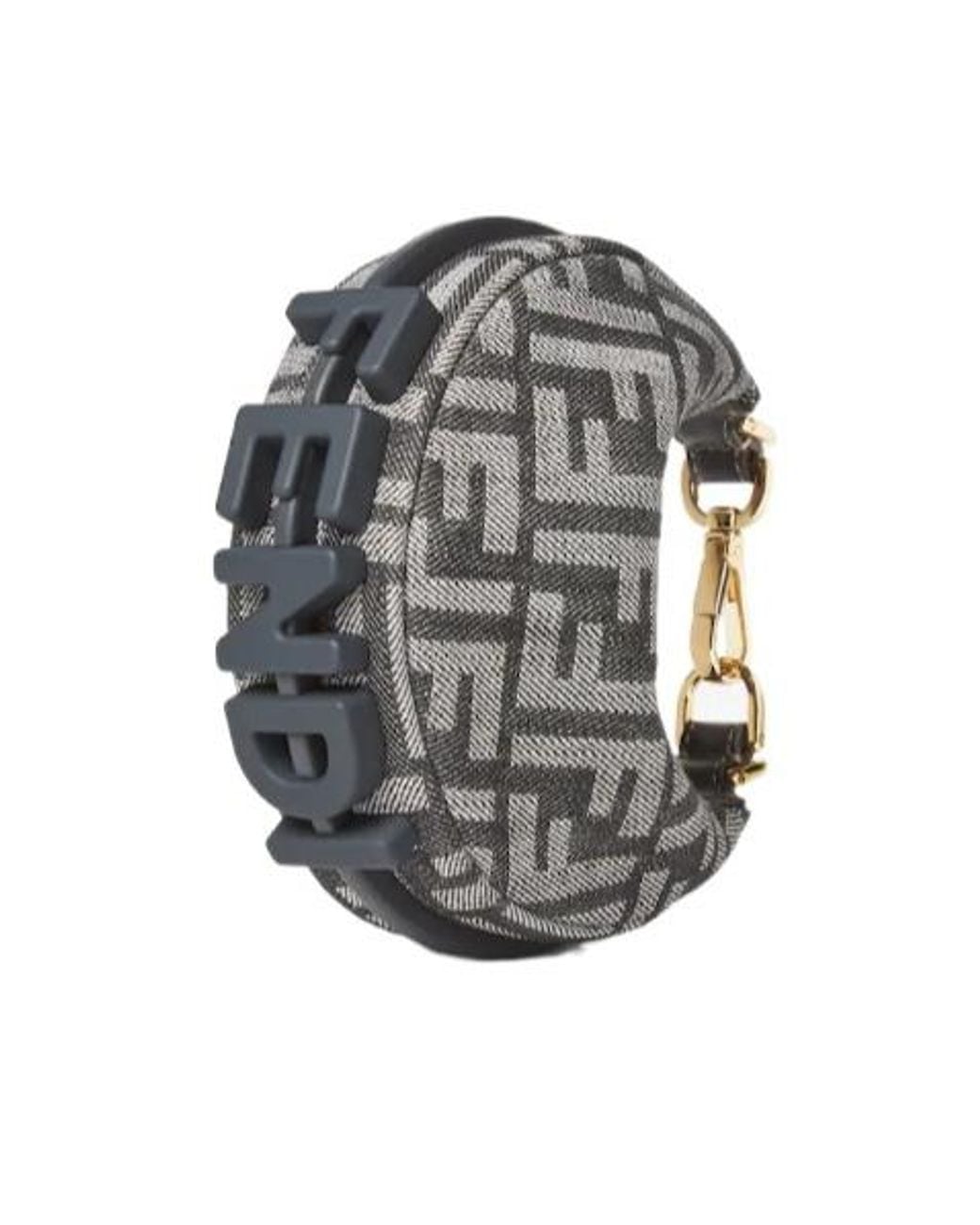 Fendi Gray Nano Graphy Ff Jacquard Hobo Bag