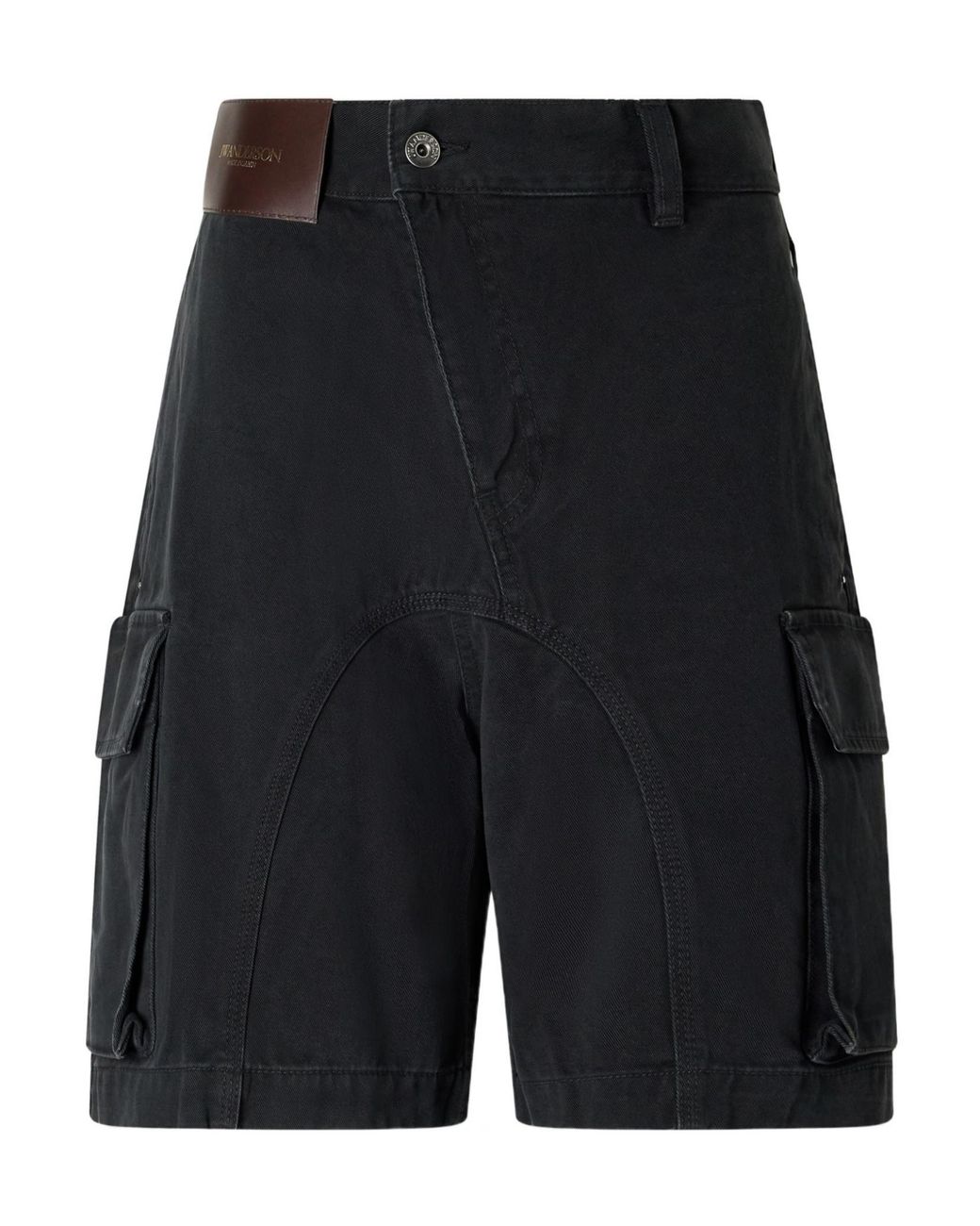 J.W. Anderson Black Twisted Patch Pocket Cotton-Twill Shorts