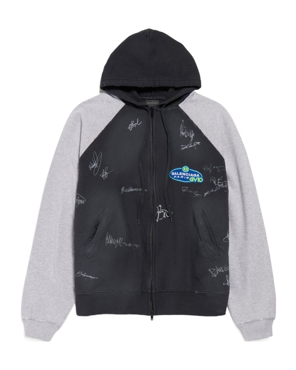 Balenciaga Banana Raglan Oversized Zip-Up Hoodie in Black for Men