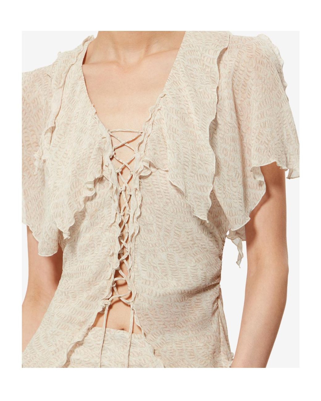 Isabel Marant White Thanais Gathered Top