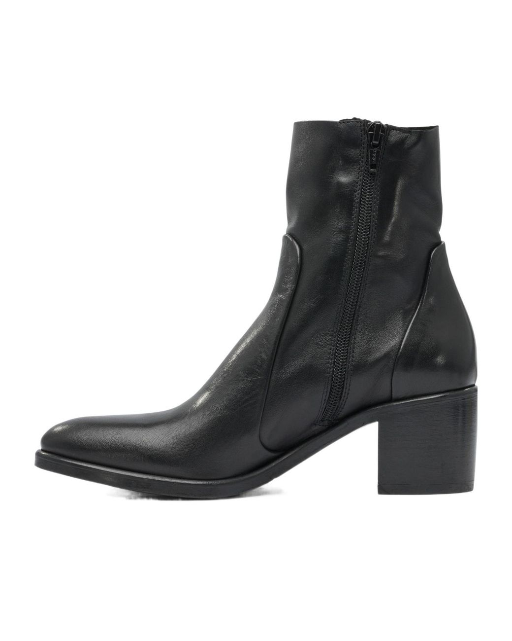 Strategia Black Chunky High-Heeled Ankle Boots