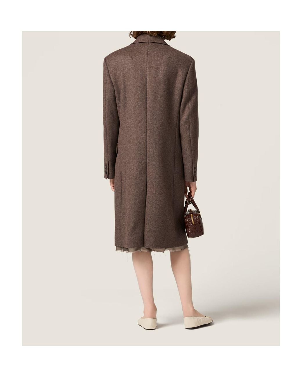 Miu Miu Brown Single-Breasted Cloth Coat