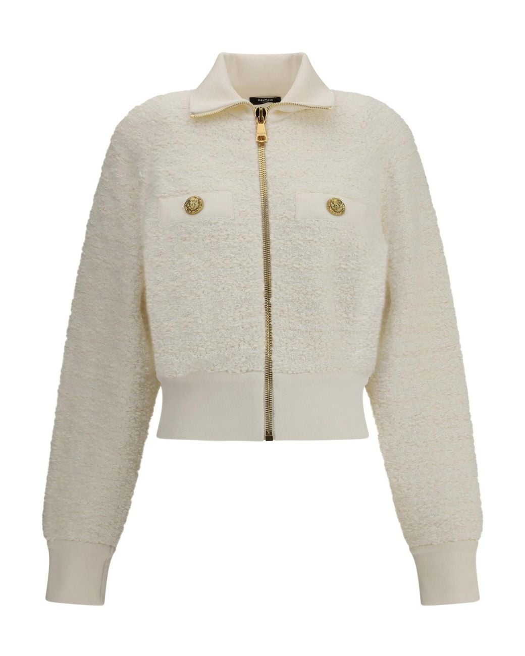 Balmain Multicolor Tweed Bomber Jacket