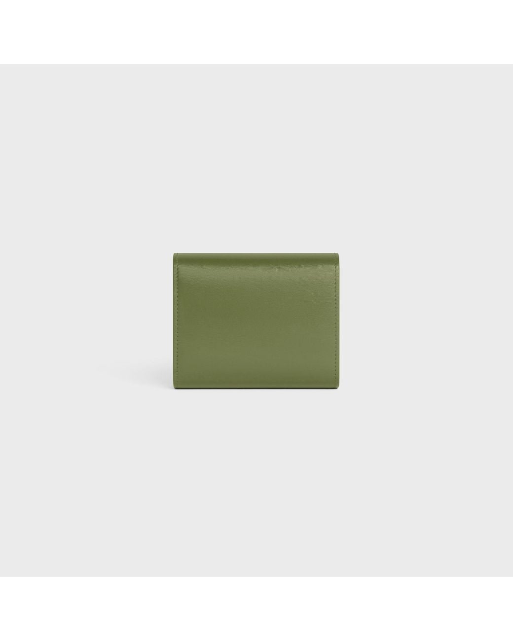 Céline Green Small Flap Wallet Triomphe