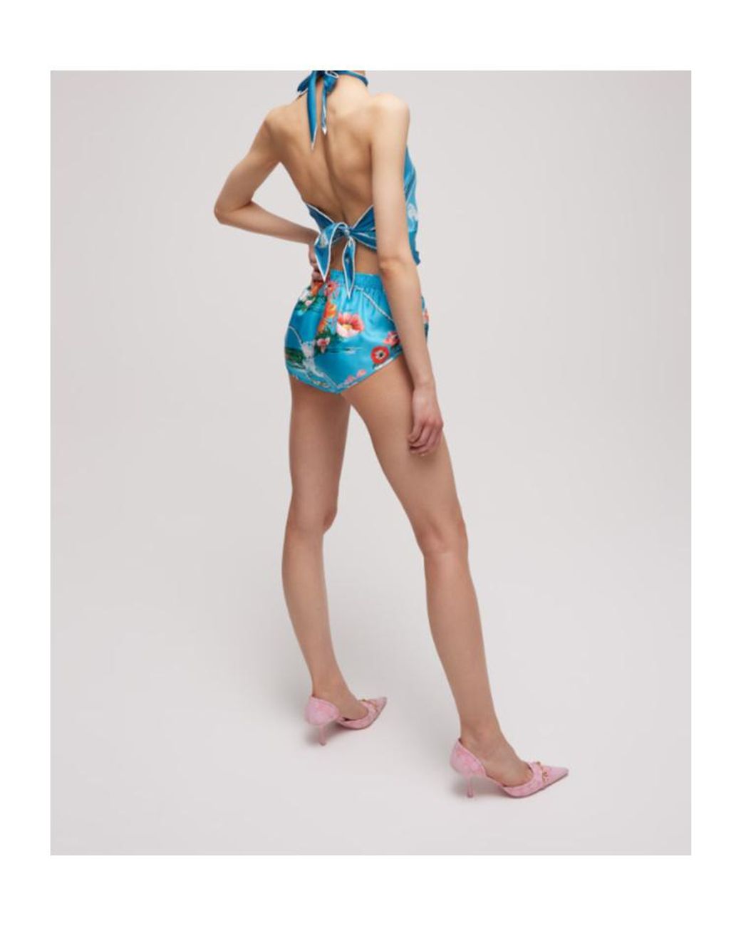 Gucci Blue Graphic Printed Twill Shorts