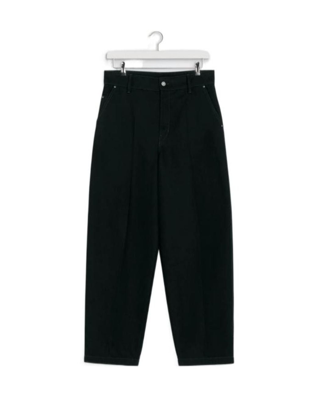 Lemaire Black Maxi Workwear Denim Trousers for men