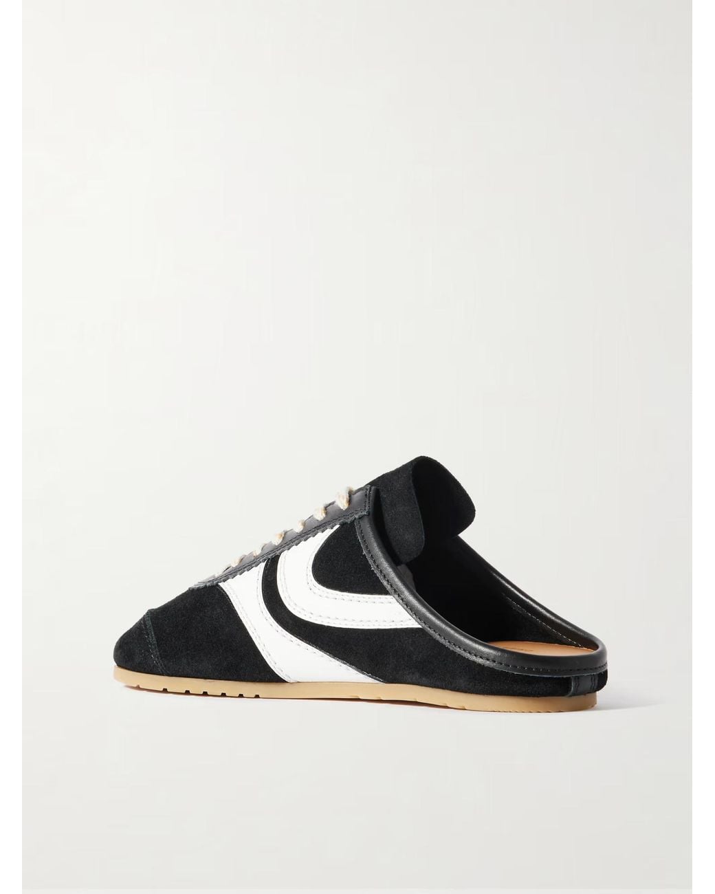 Dries Van Noten Black Leather-Trimmed Suede Slip-On Sneakers
