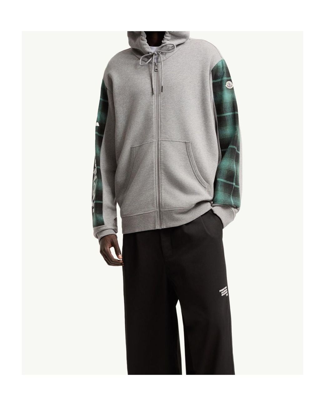 Moncler Gray X Fragment Zip-Up Hoodie for men