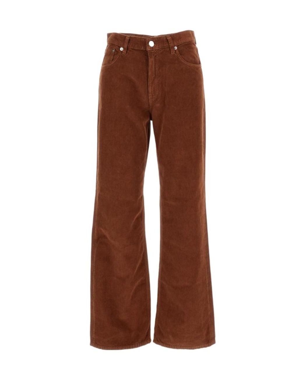 Haikure Brown Korea Velvet Pier Condury Trousers