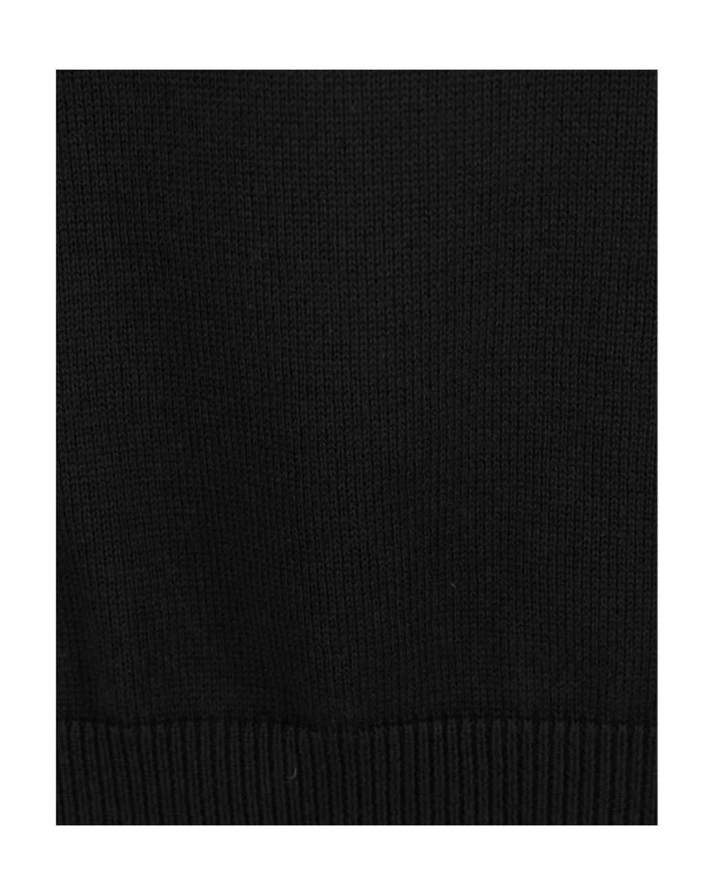 Stone Island Black Compass Patch Crewneck Jumper for men