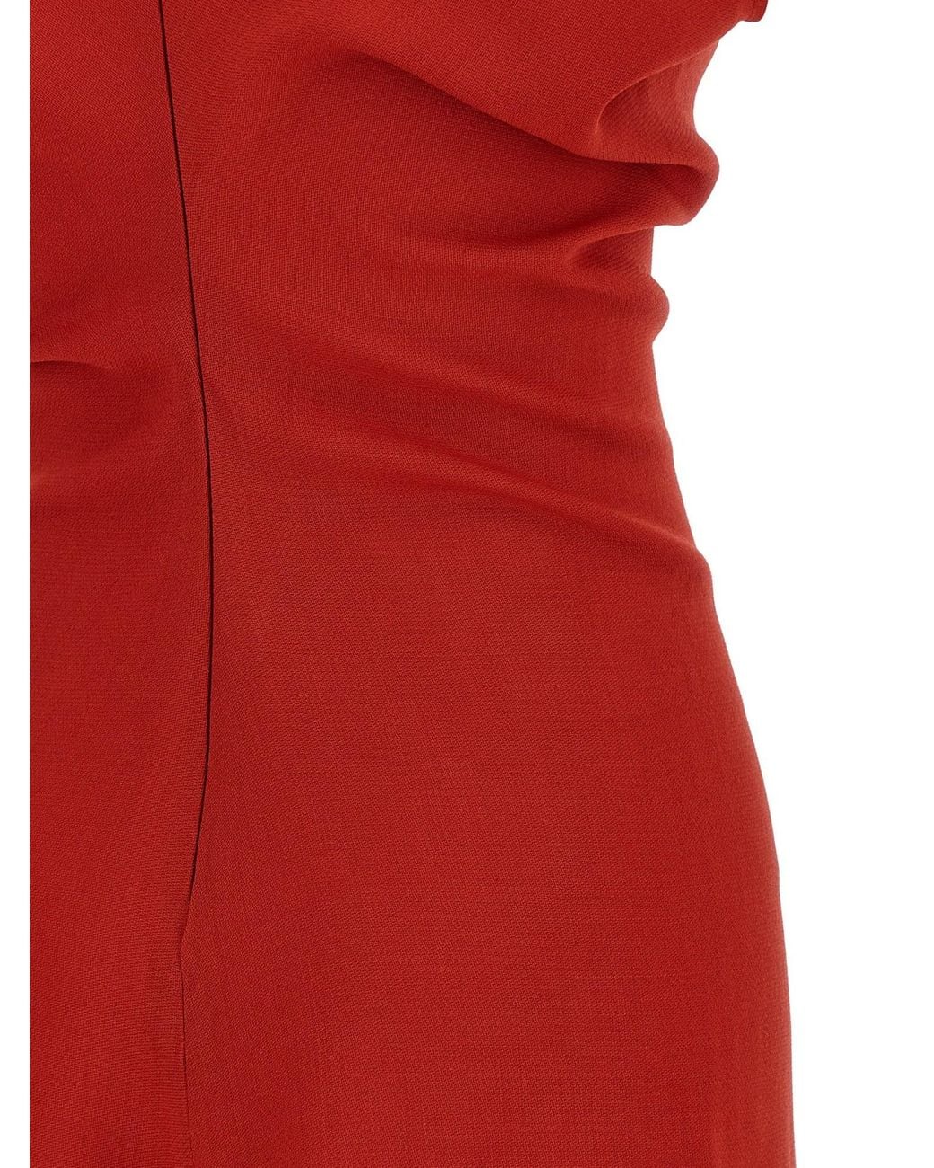 Totême Red Totême Slouched-Waist Crewneck Dress