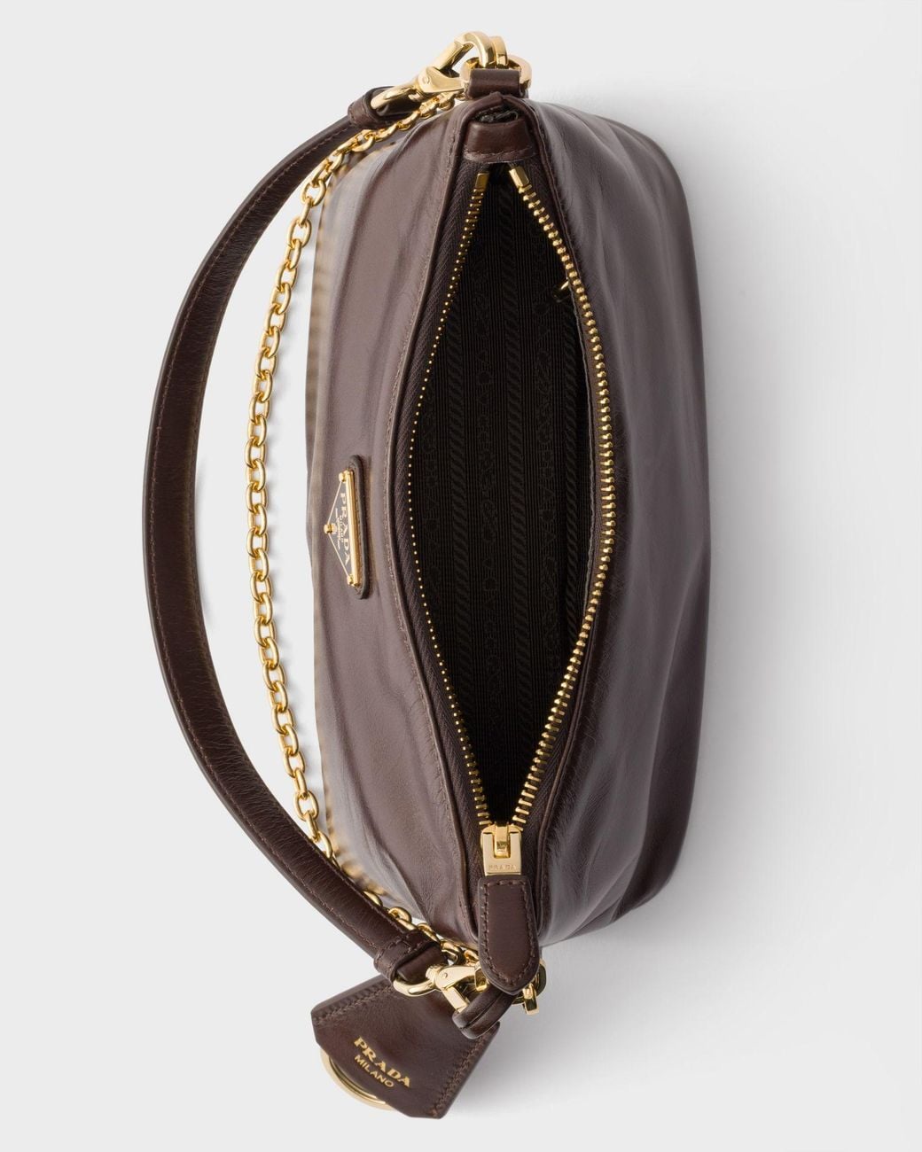 Prada Brown Leather Shoulder Bag