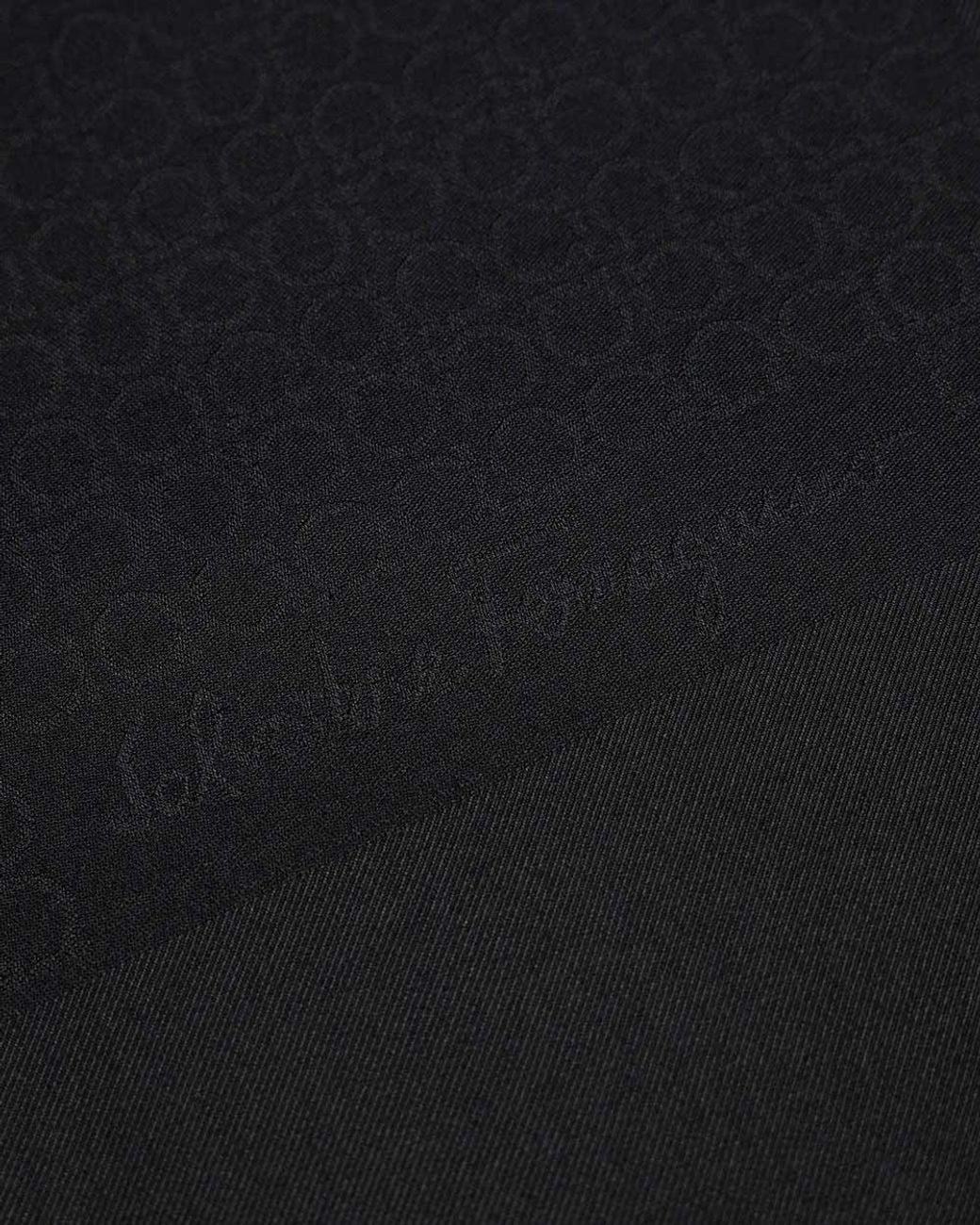 Ferragamo Black Logo Tassel Scarf