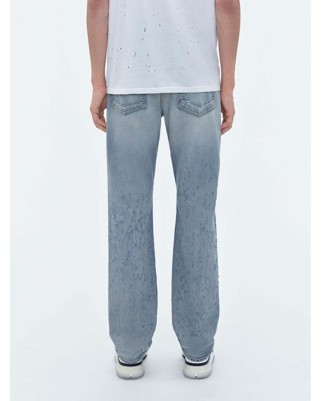 Amiri Blue Shotgun Distressed Straight Jeans for men