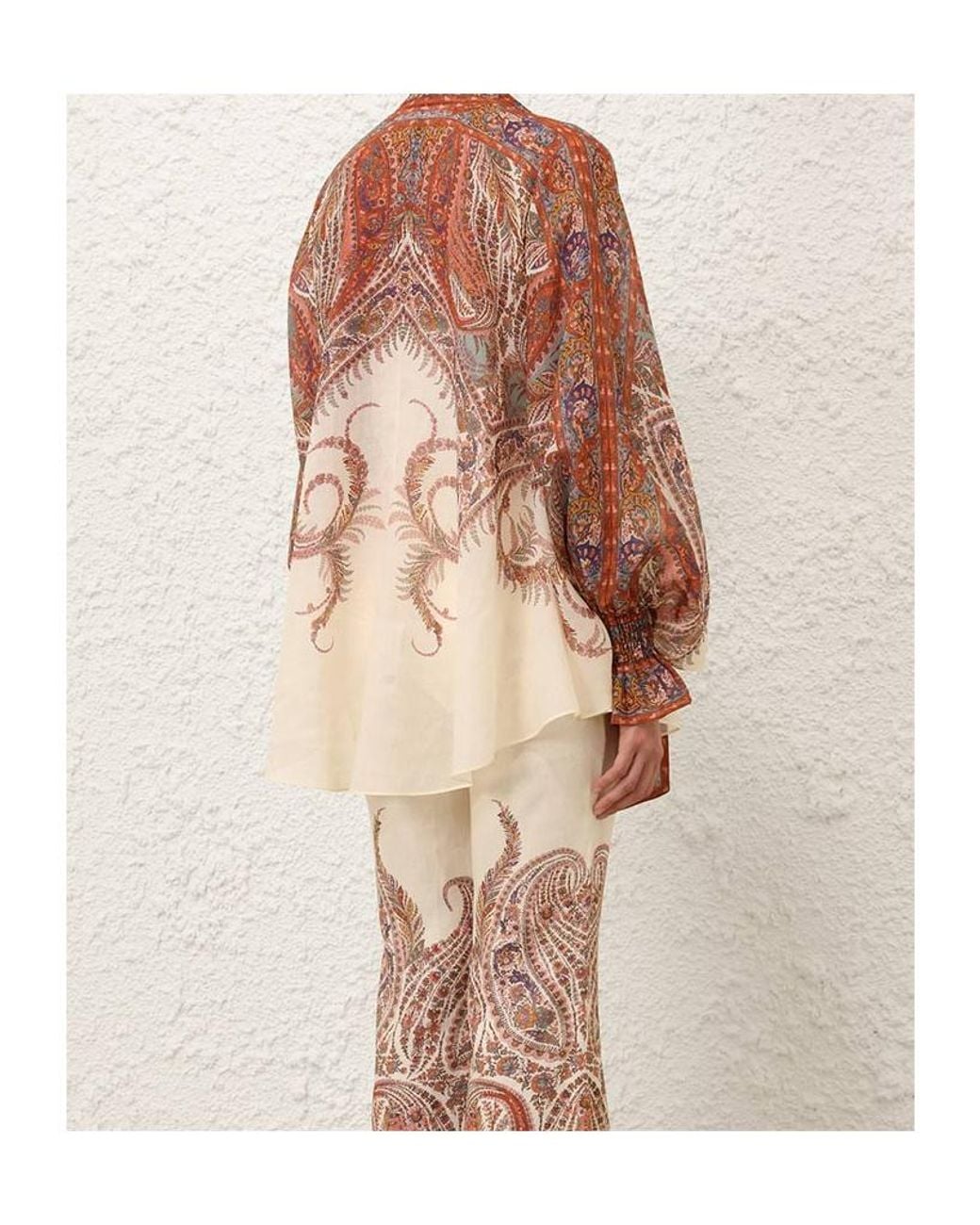 Zimmermann Brown Rhiannon Tie Neck Blouse