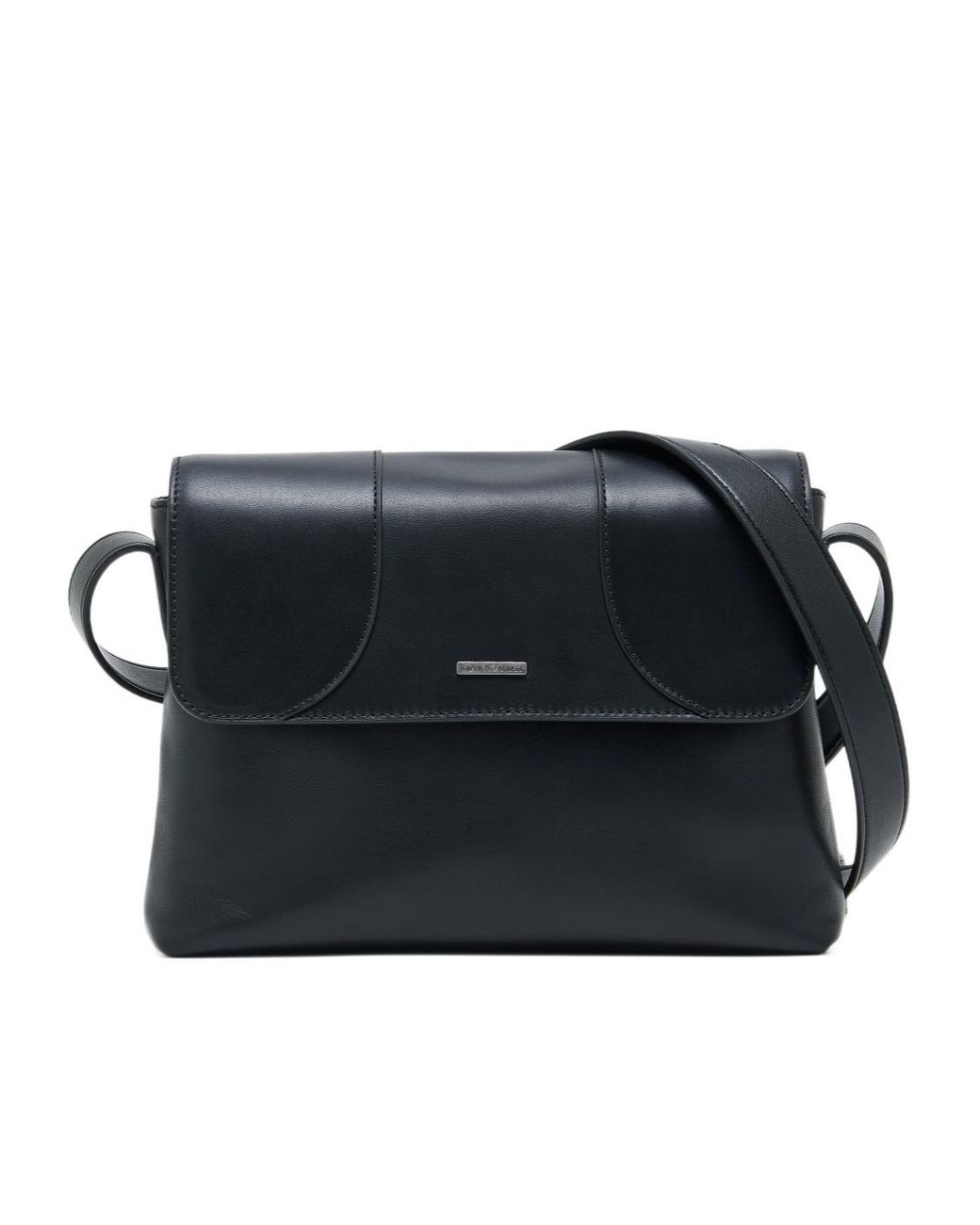 Emporio Armani Black Logo-Plaque Leather Shoulder Bag for men