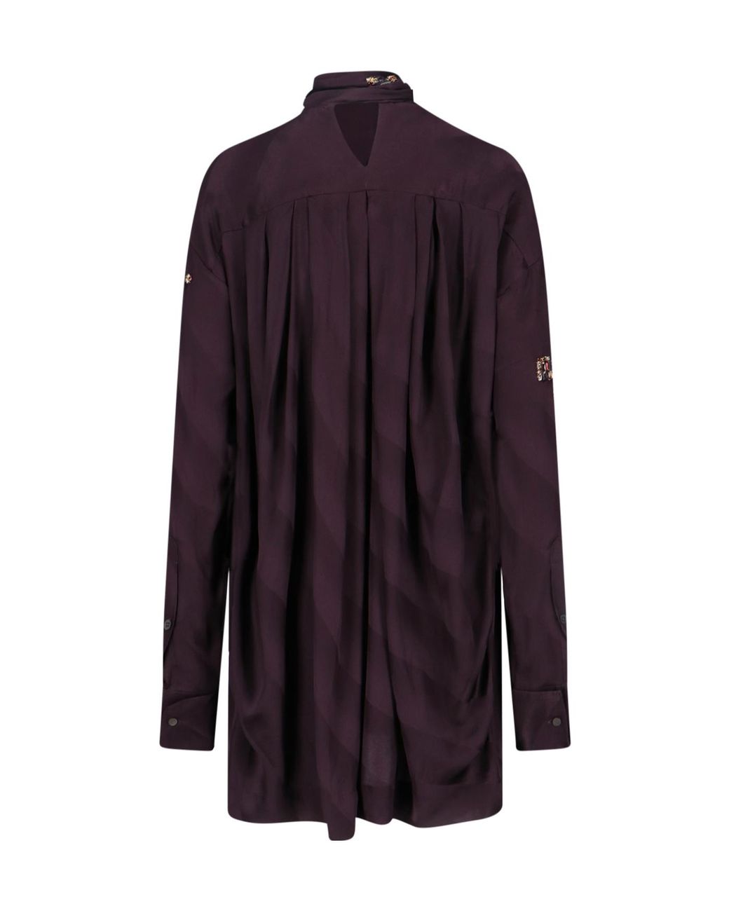 Dries Van Noten Purple Silk Blouse With Crystals