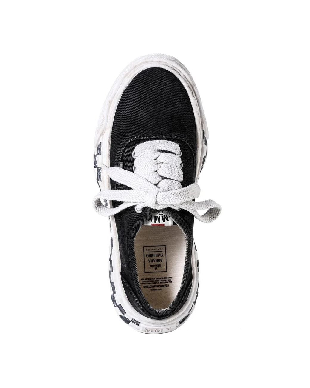 Maison Mihara Yasuhiro Black Graffiti-Sole Low-Top Sneakers for men