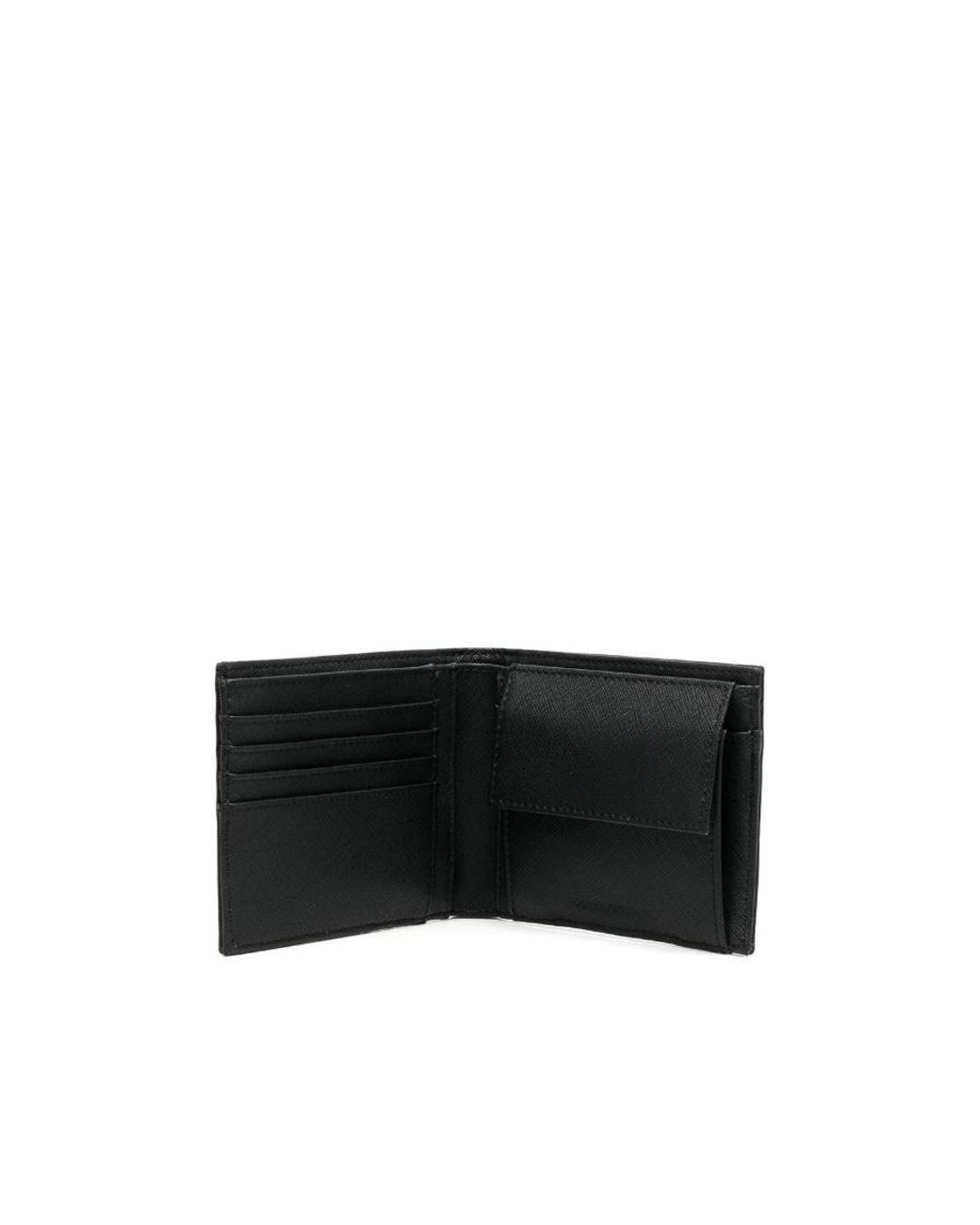 Emporio Armani Black Logo Plaque Bifold Wallet for men