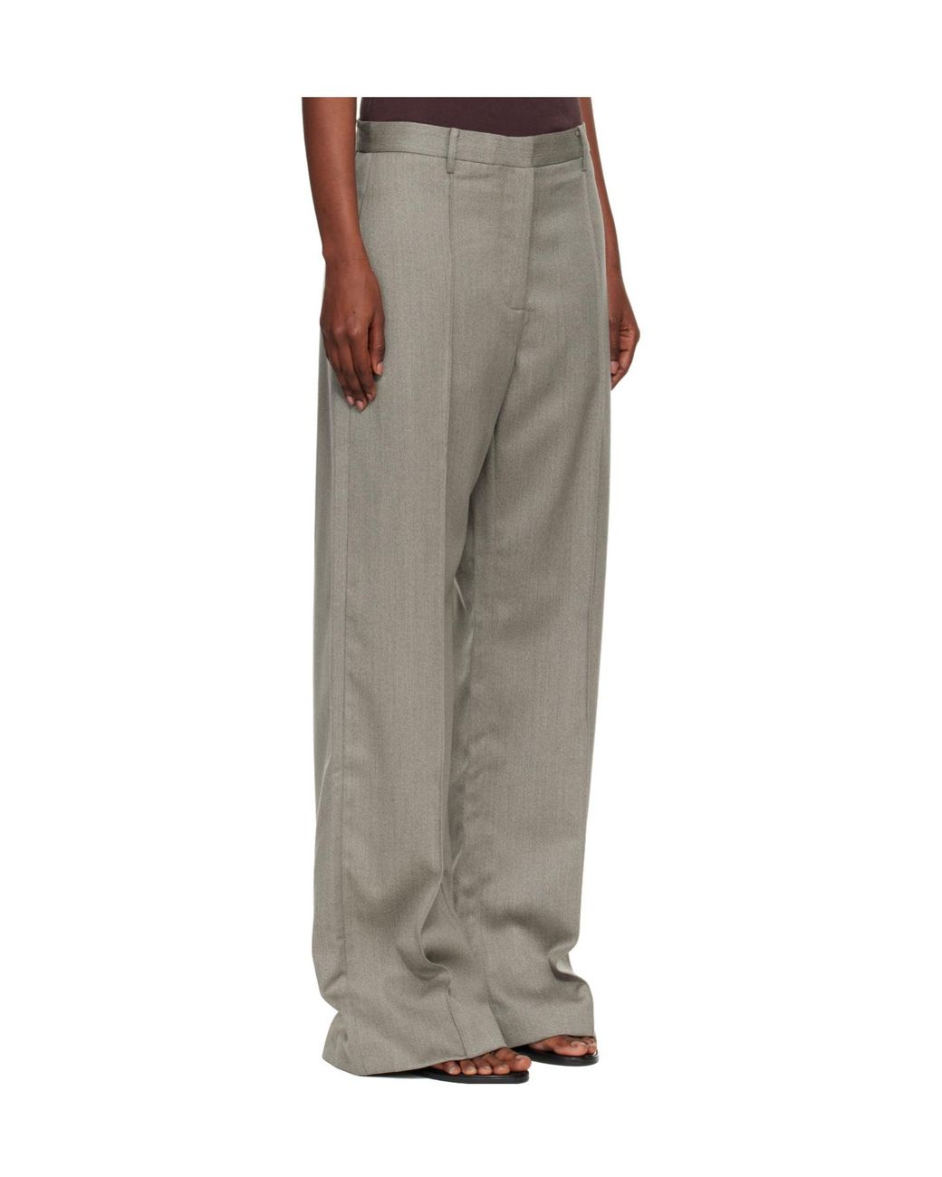 St. Agni Gray Casual Pants With Belt Loops
