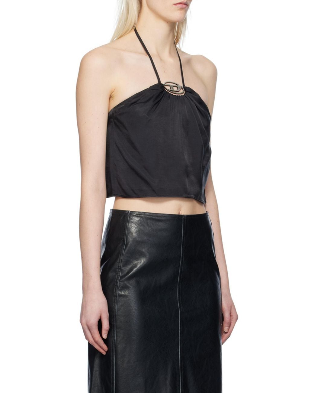 DIESEL Blue T-Stant-N1 Halterneck Cropped Top