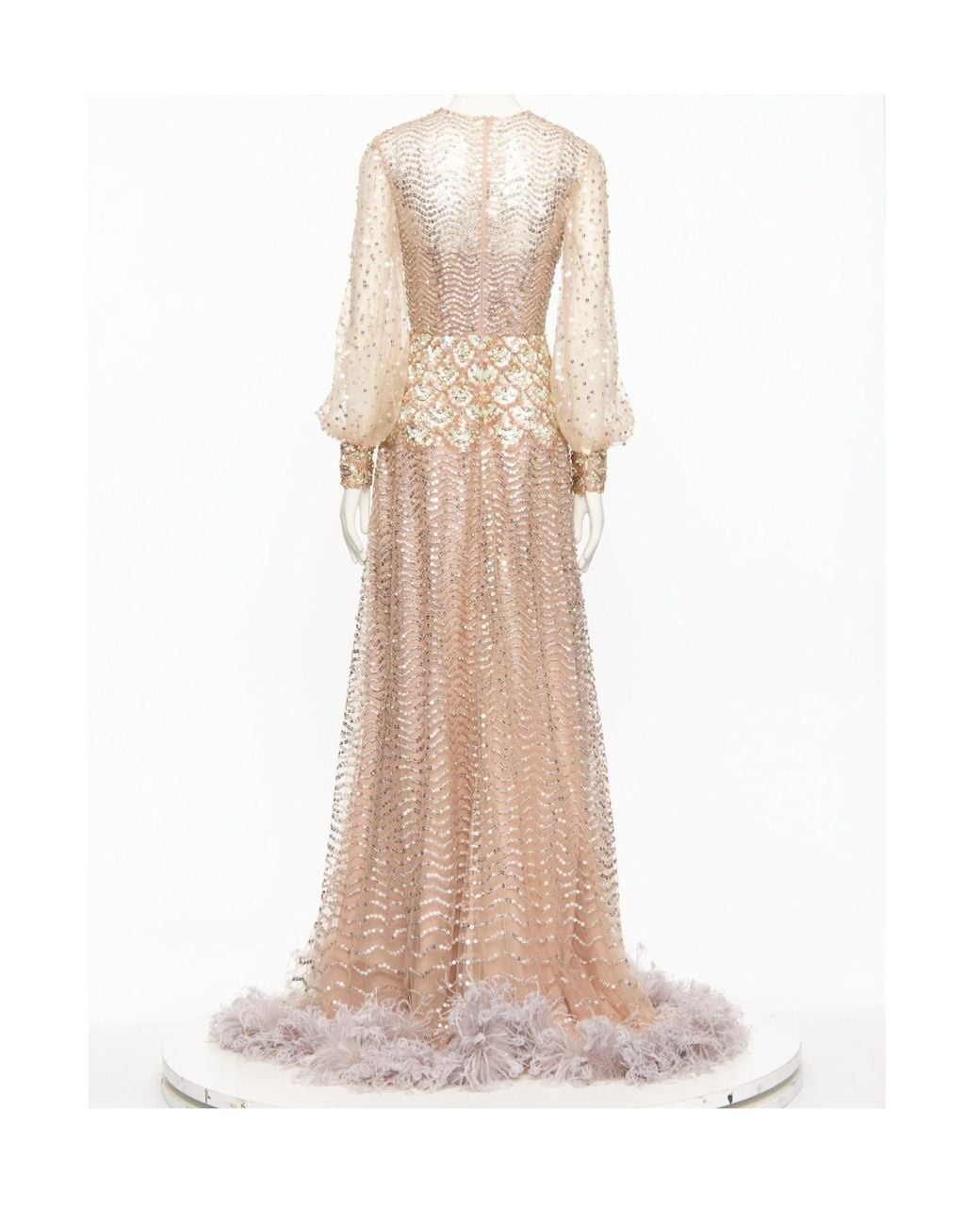 Valentino Natural Long-Sleeved Dress