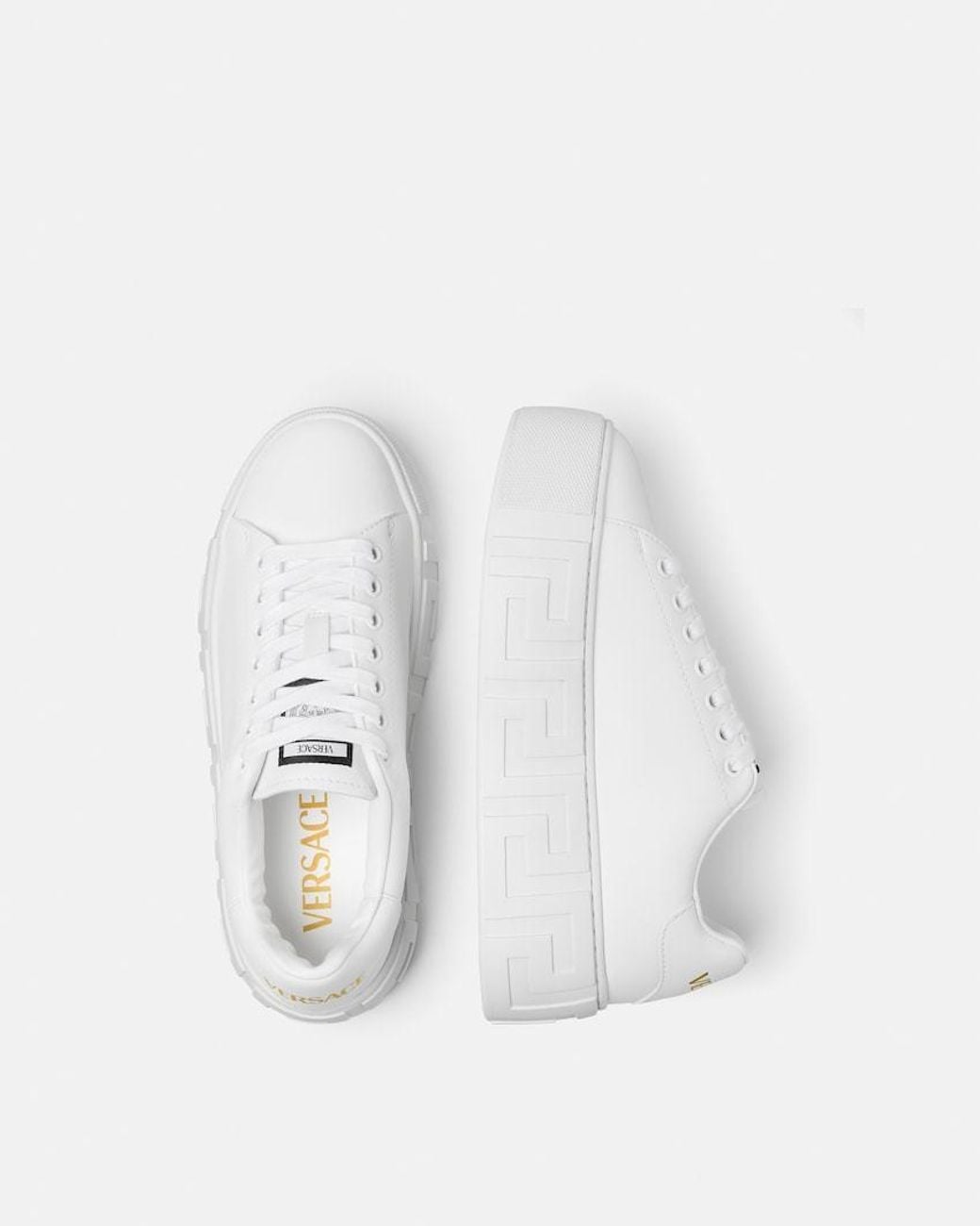 Versace White La Greca Sneakers