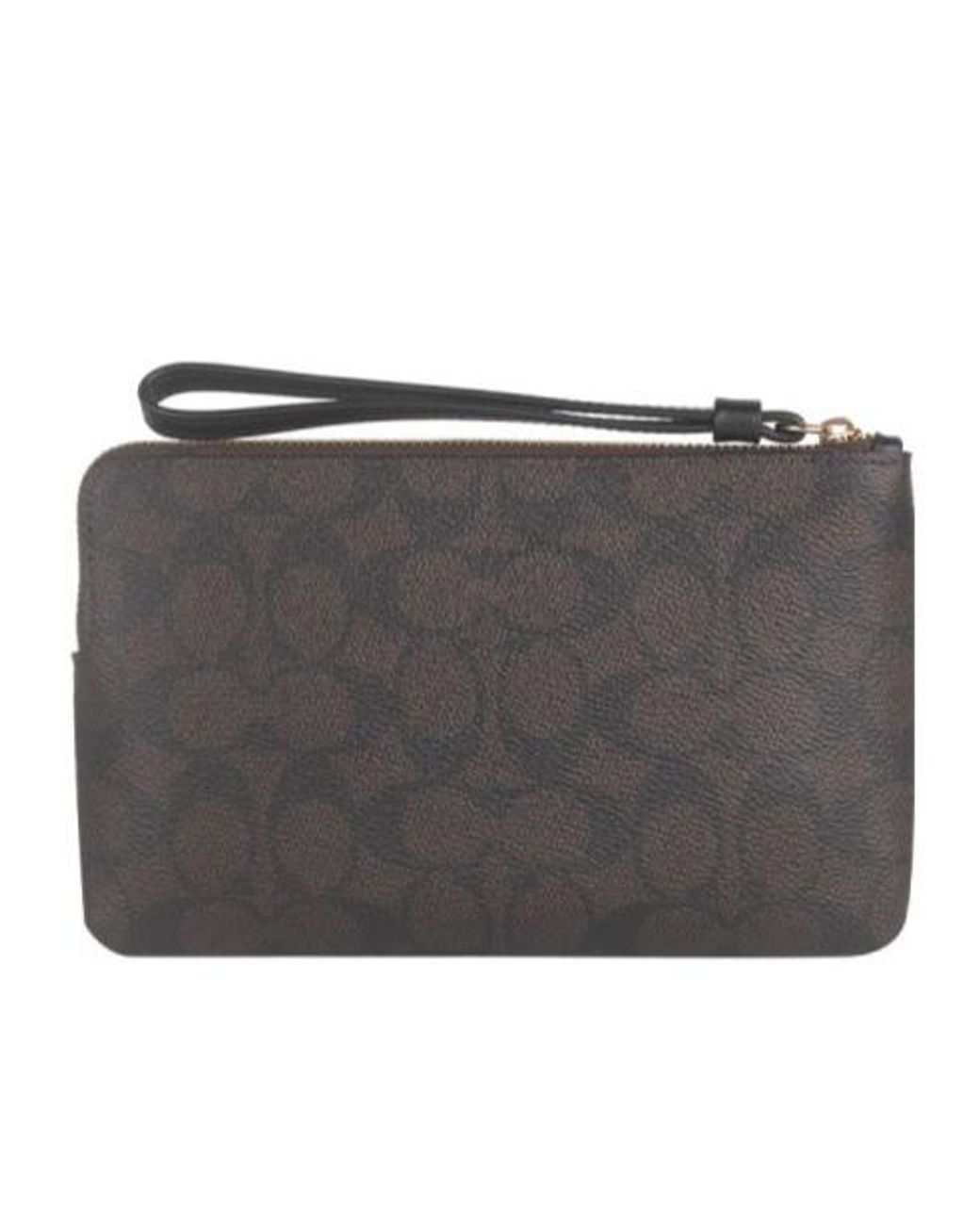 COACH Black Large Corner Zip Wristlet