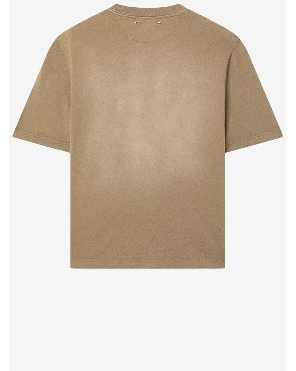 Golden Goose Deluxe Brand Natural Logo Embroidered Crewneck T-Shirt for men