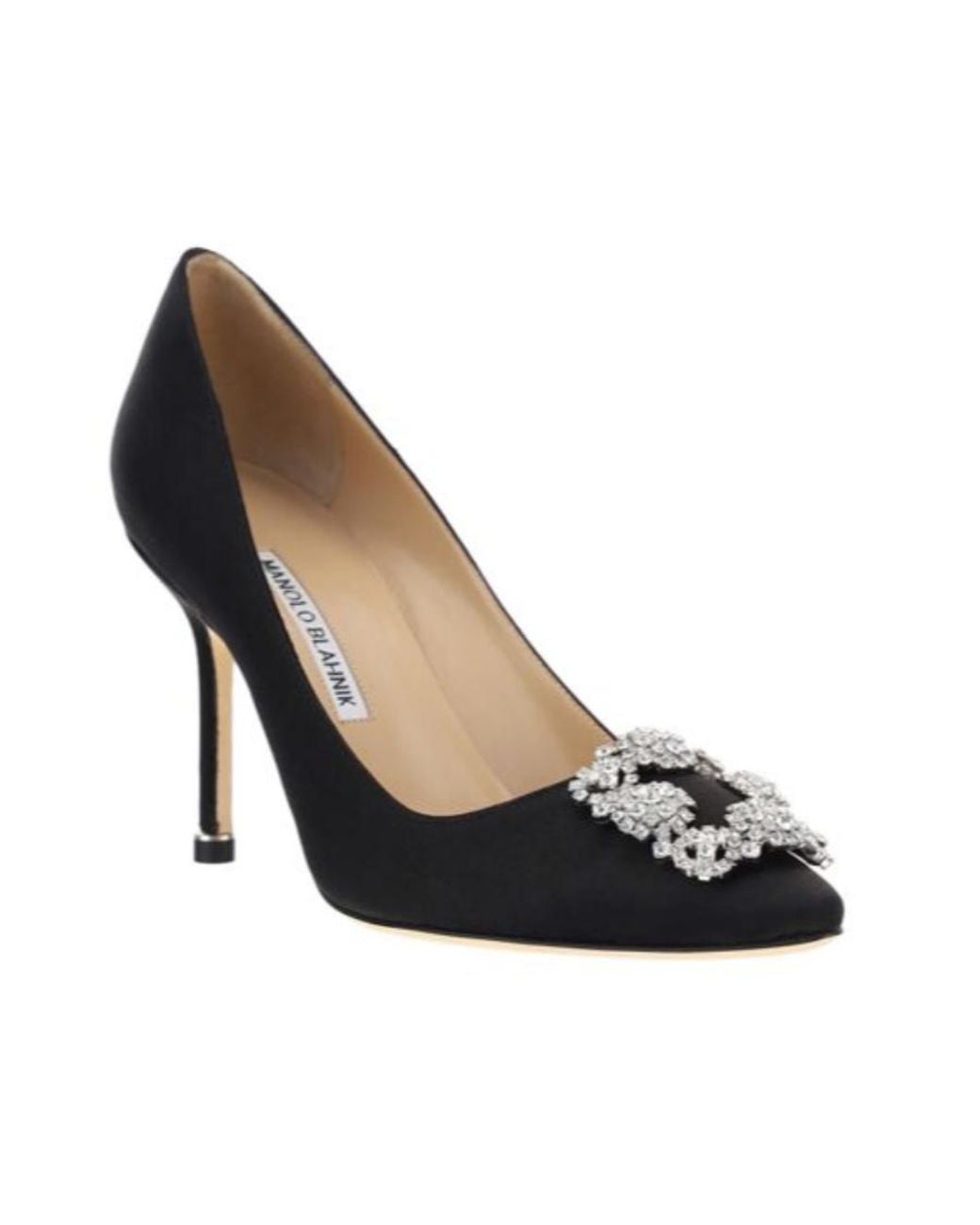 Manolo Blahnik Black Hangisi Embellished Buckle Pumps