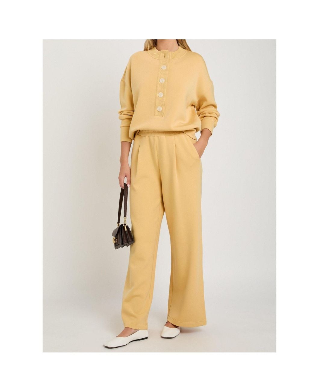 Varley Natural Button-Down Front Sweatshirt