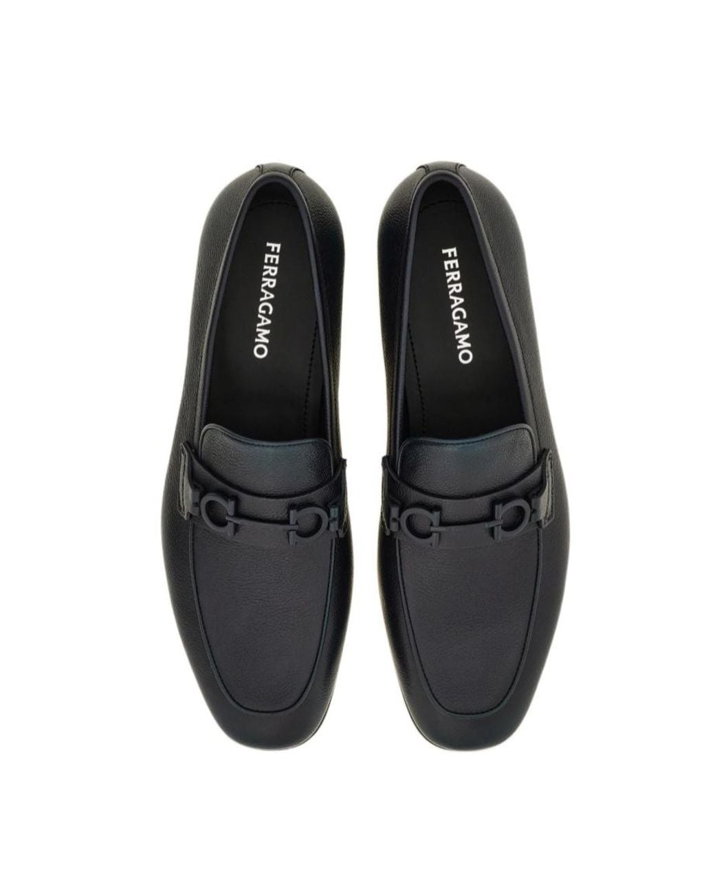 Ferragamo Blue Ferragamo Gancini Ornament Moccasin Loafers for men