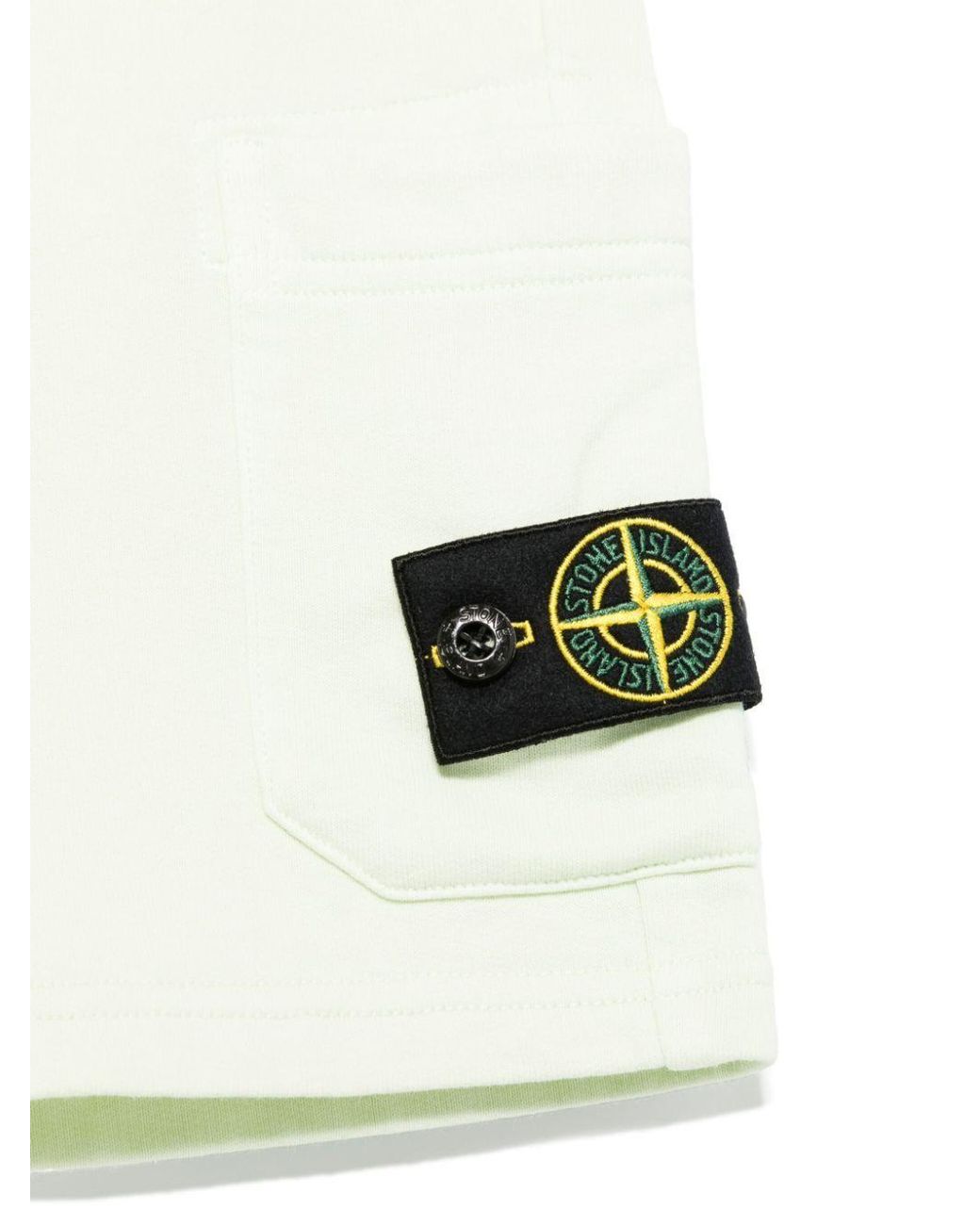 Stone Island White Junior Compass-Patch Elasticated Waistband Shorts