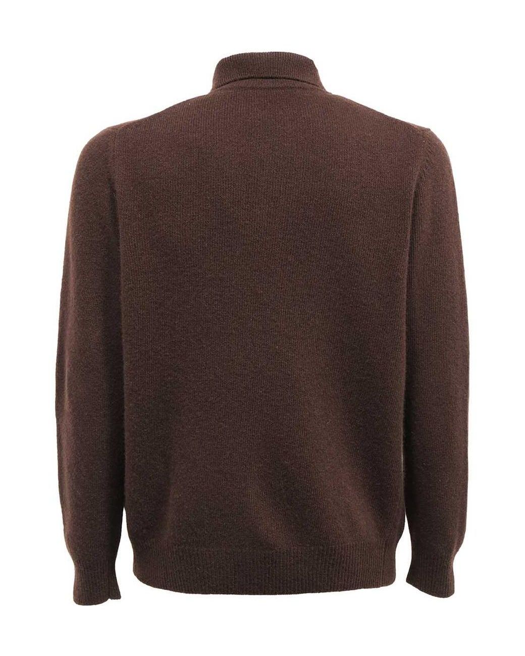 Moorer Brown Long-Sleeve Sweater for men