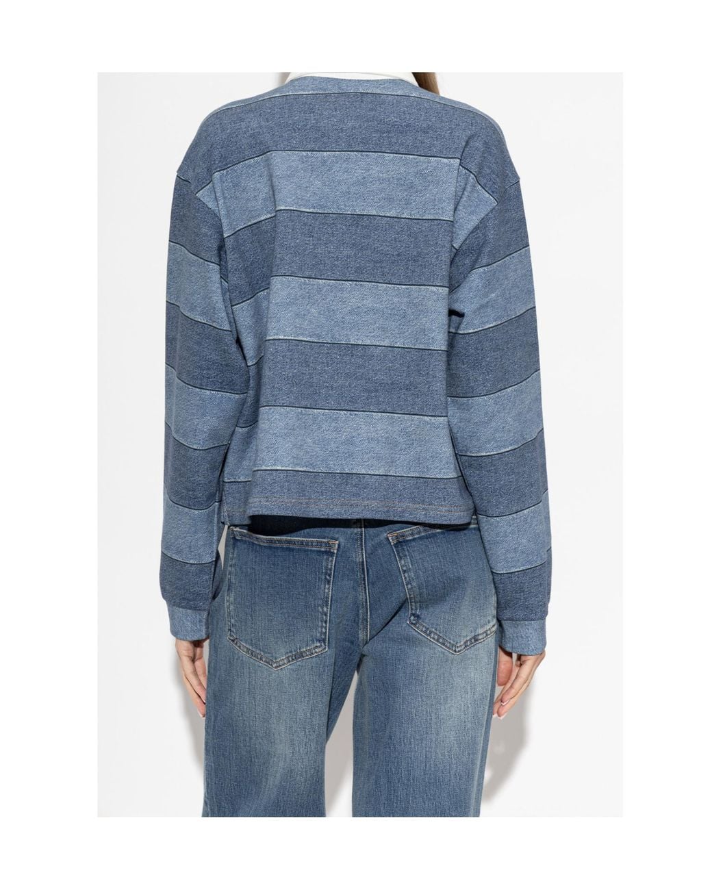 Rag & Bone Blue Long-Sleeve Polo Shirt