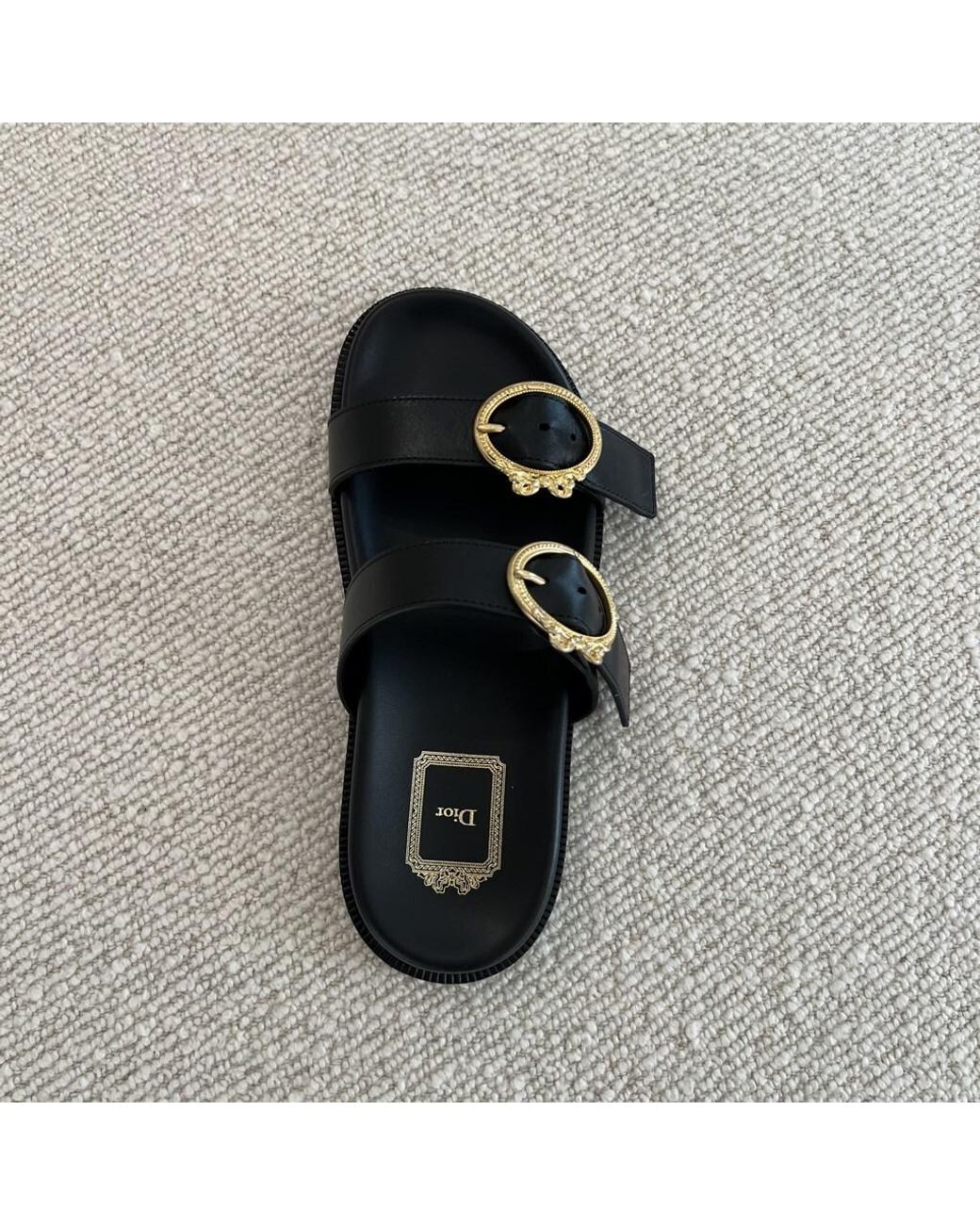 Dior Black Open-Toe Slippers