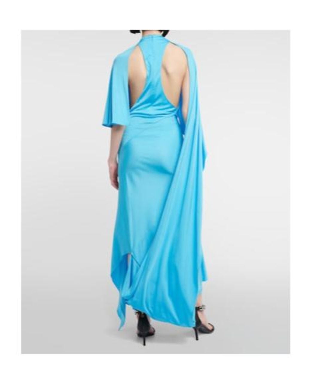 Stella McCartney Blue Draped Asymmetric Maxi Dress