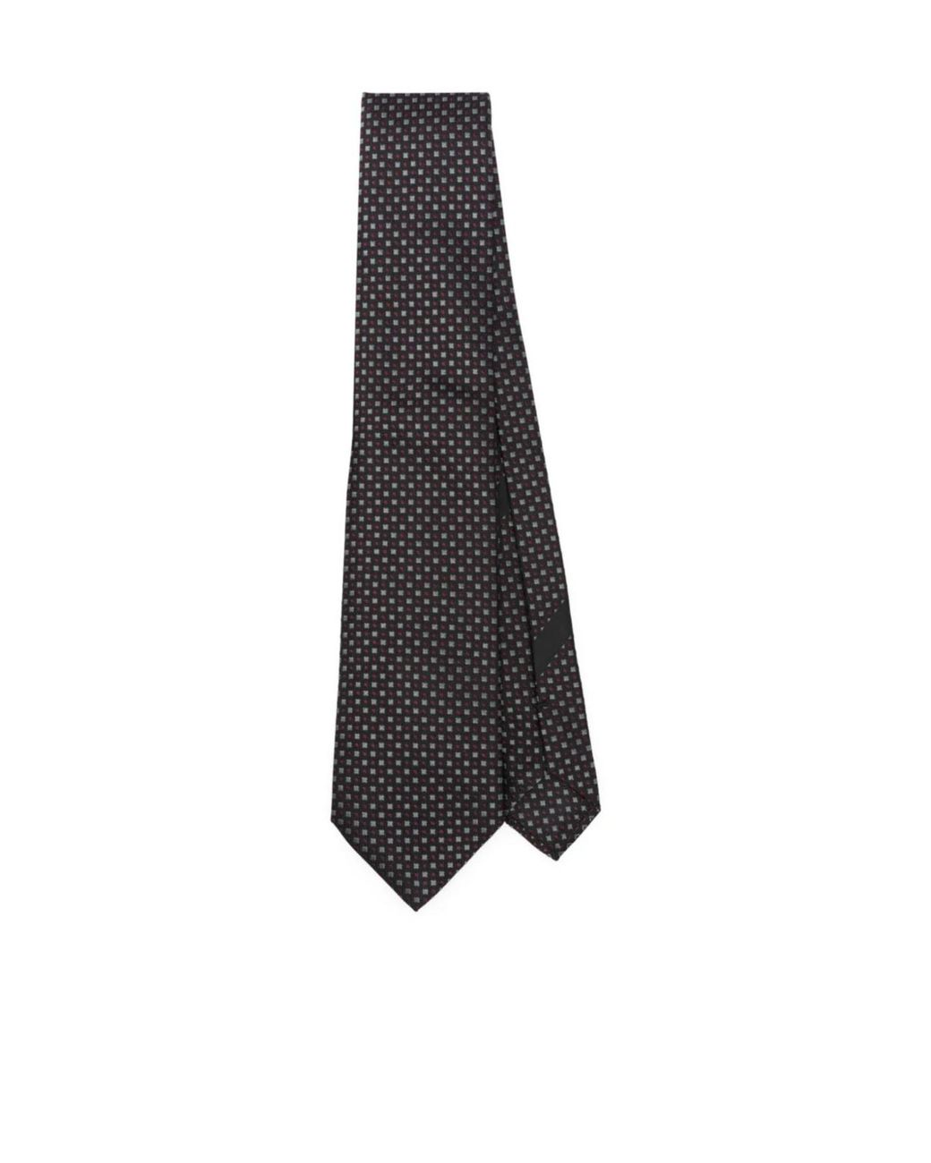 Dolce & Gabbana White Geometric-Pattern Silk Tie for men