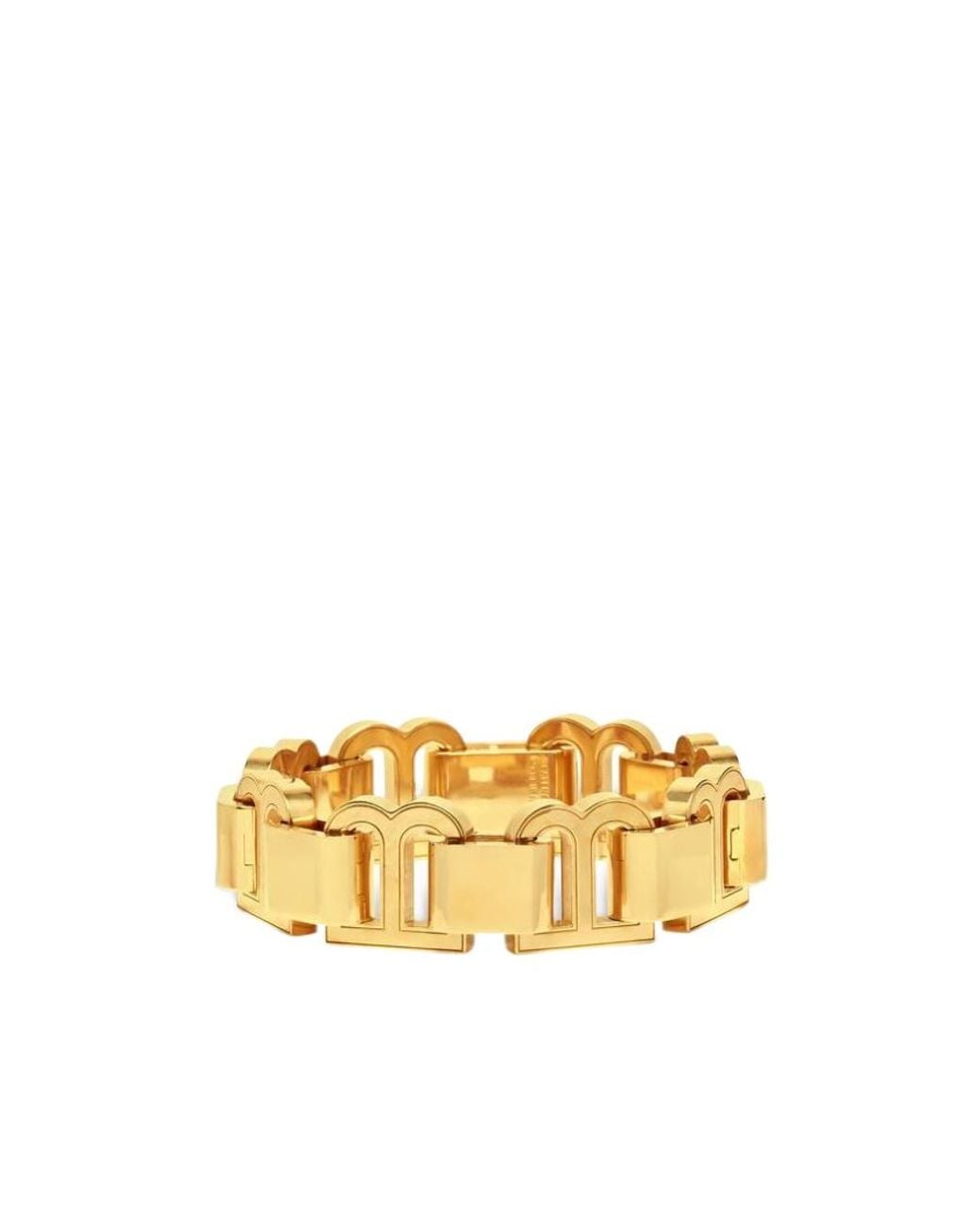 Balenciaga Metallic Hourglass Logo Plaque Bracelet