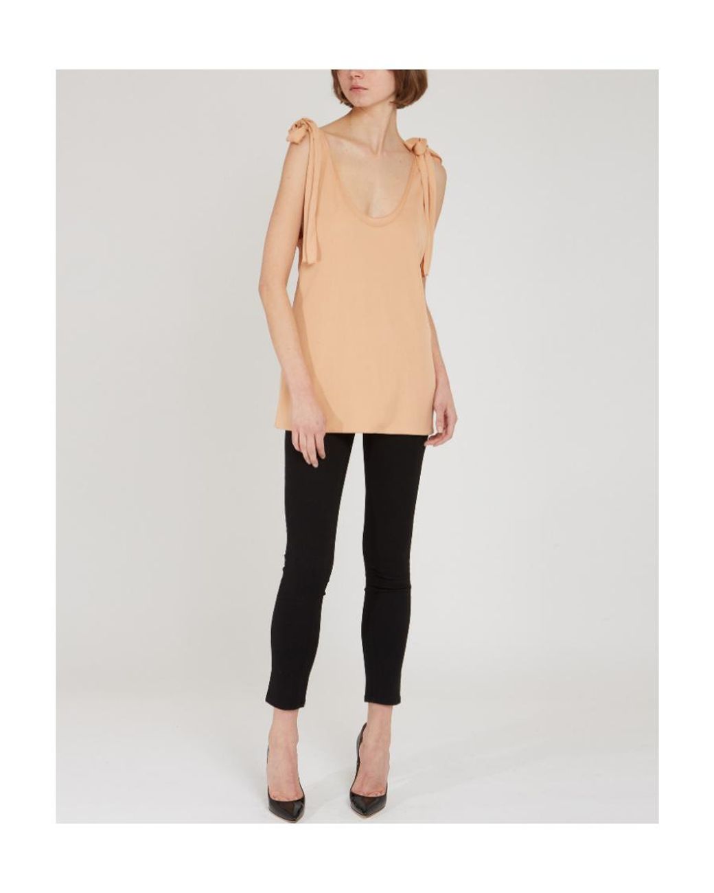 Chloé Natural Tie-Fastening Tank Top