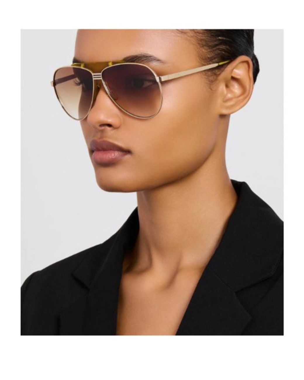 Linda Farrow Metallic Aviator Sunglasses
