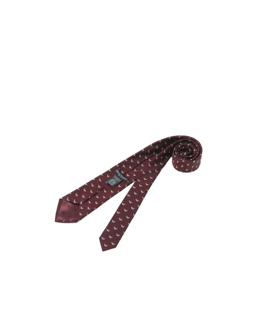Emporio Armani Purple Bordeaux Logo-Motif Tie for men