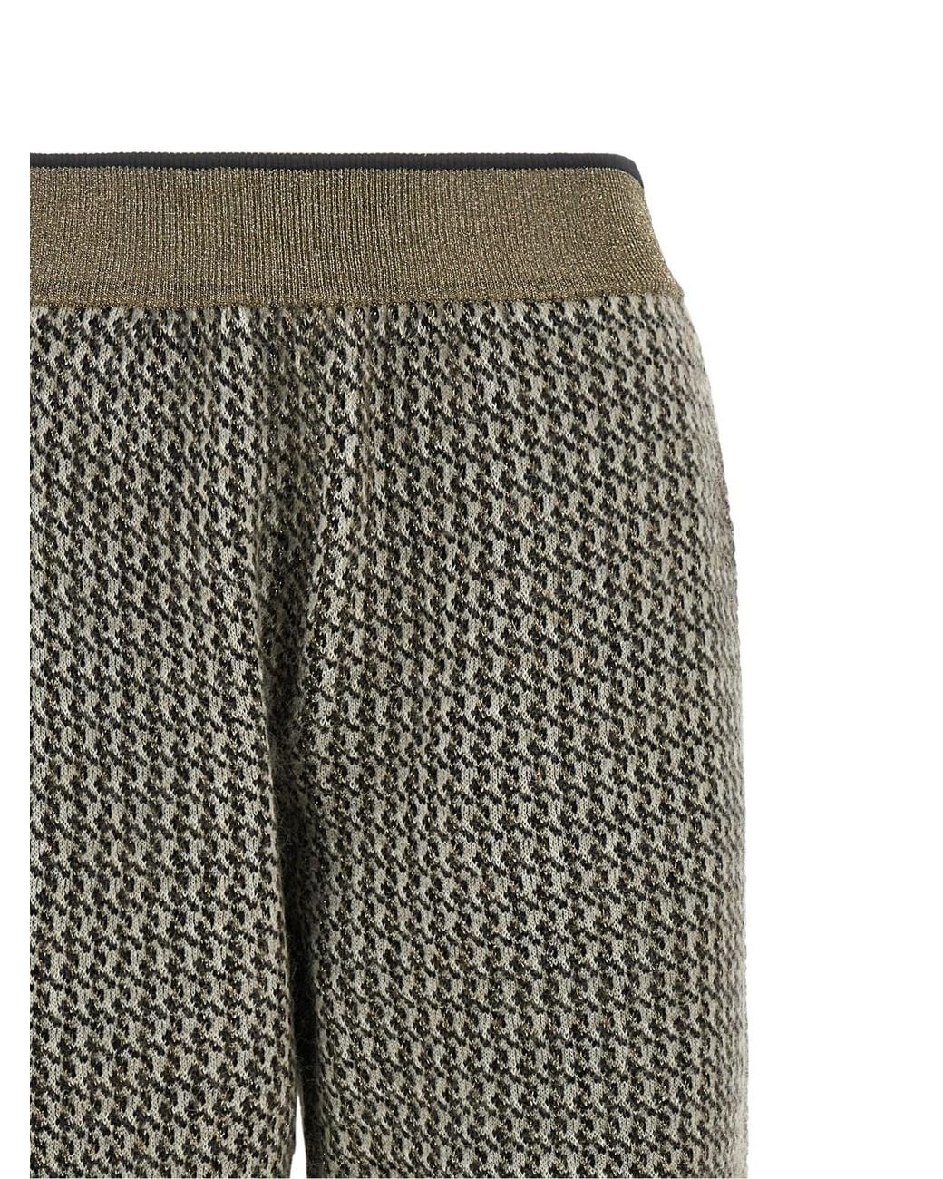 Brunello Cucinelli Gray Track Houndstooth Trousers