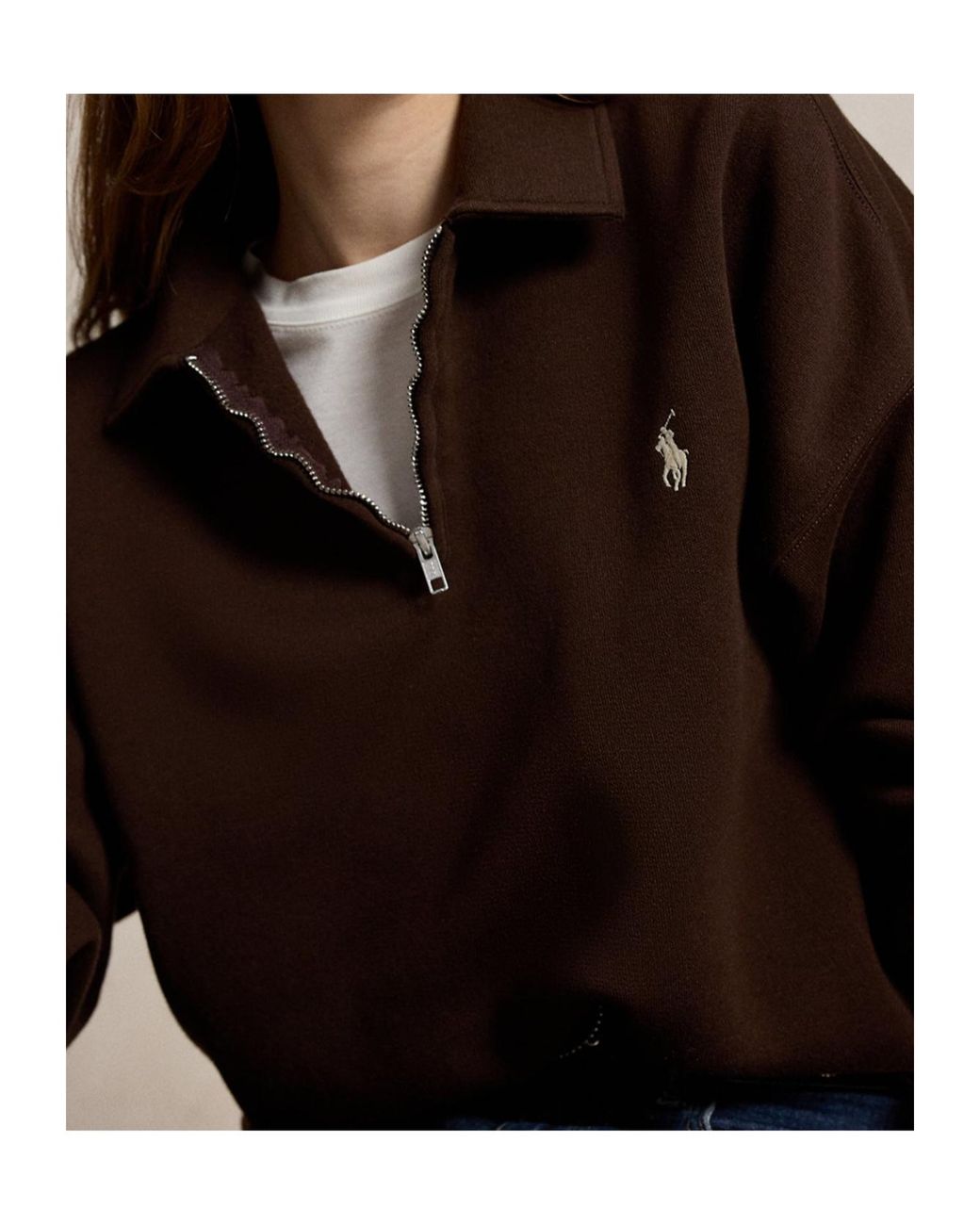 Polo Ralph Lauren Brown High-Neck Sweatshirt