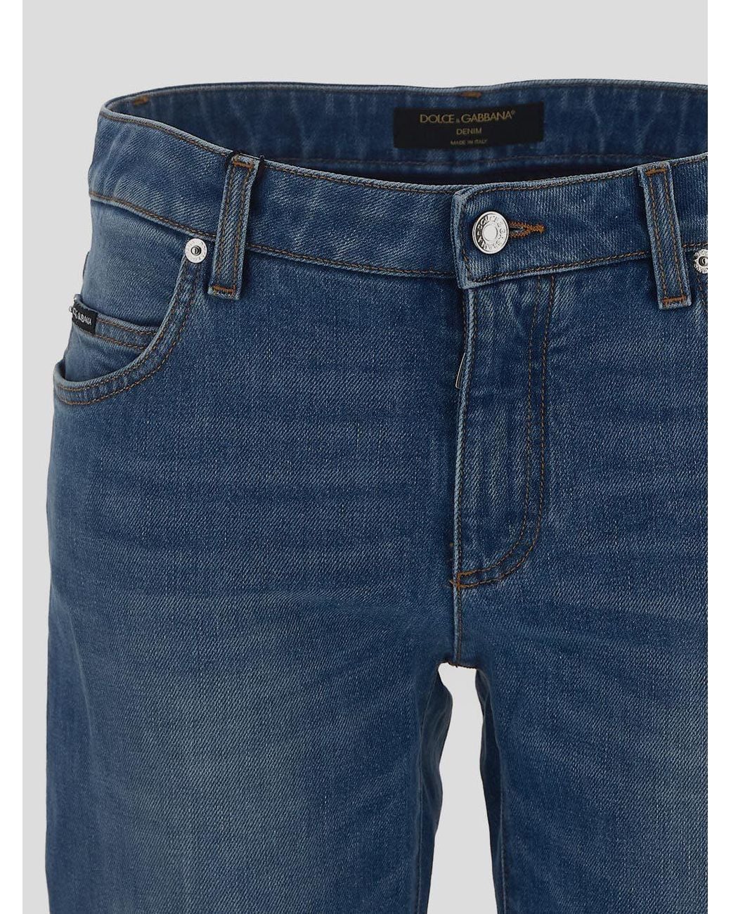 Dolce & Gabbana Blue Logo Plaque Flared Jeans