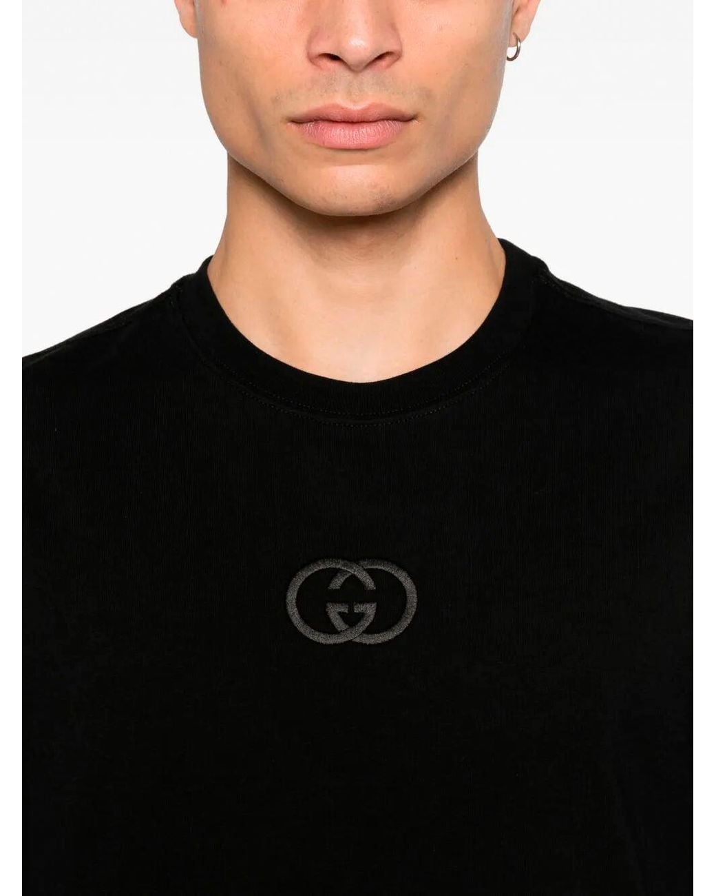 Gucci Black Cotton Jersey T-Shirt for men