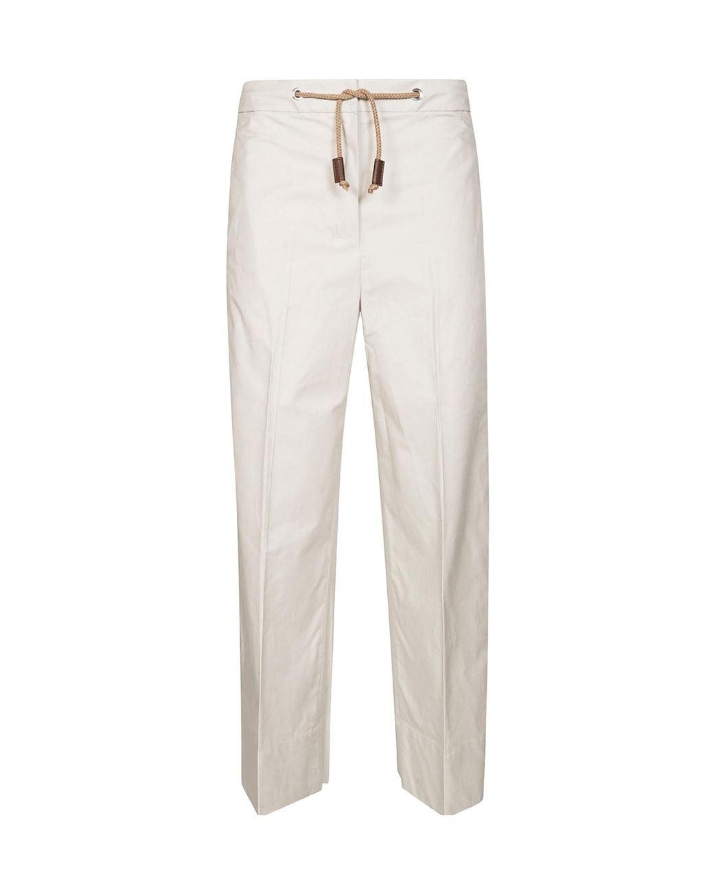 Max Mara White Elastic Waist Casual Pants
