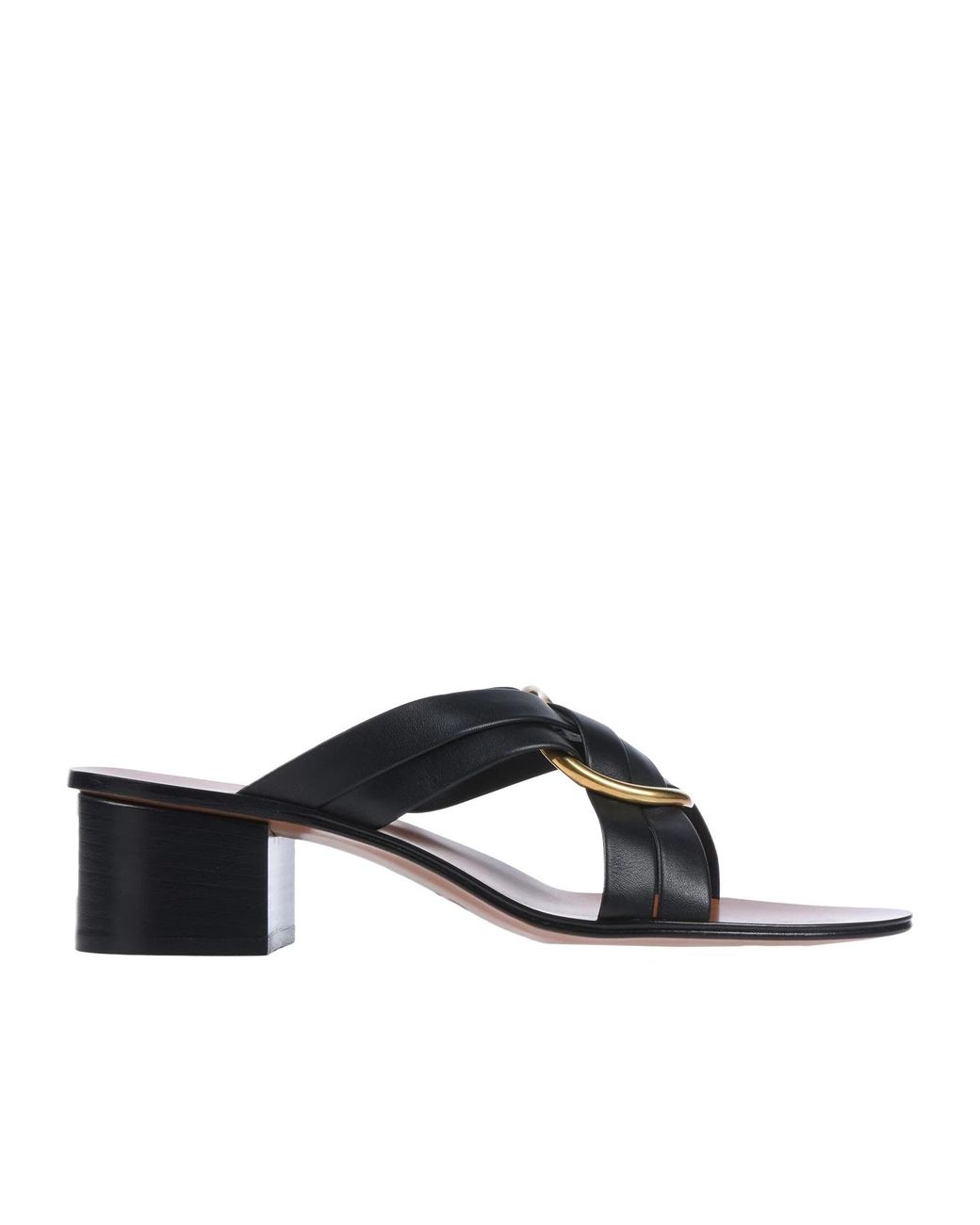 Chloé Black Round Toe Sandals