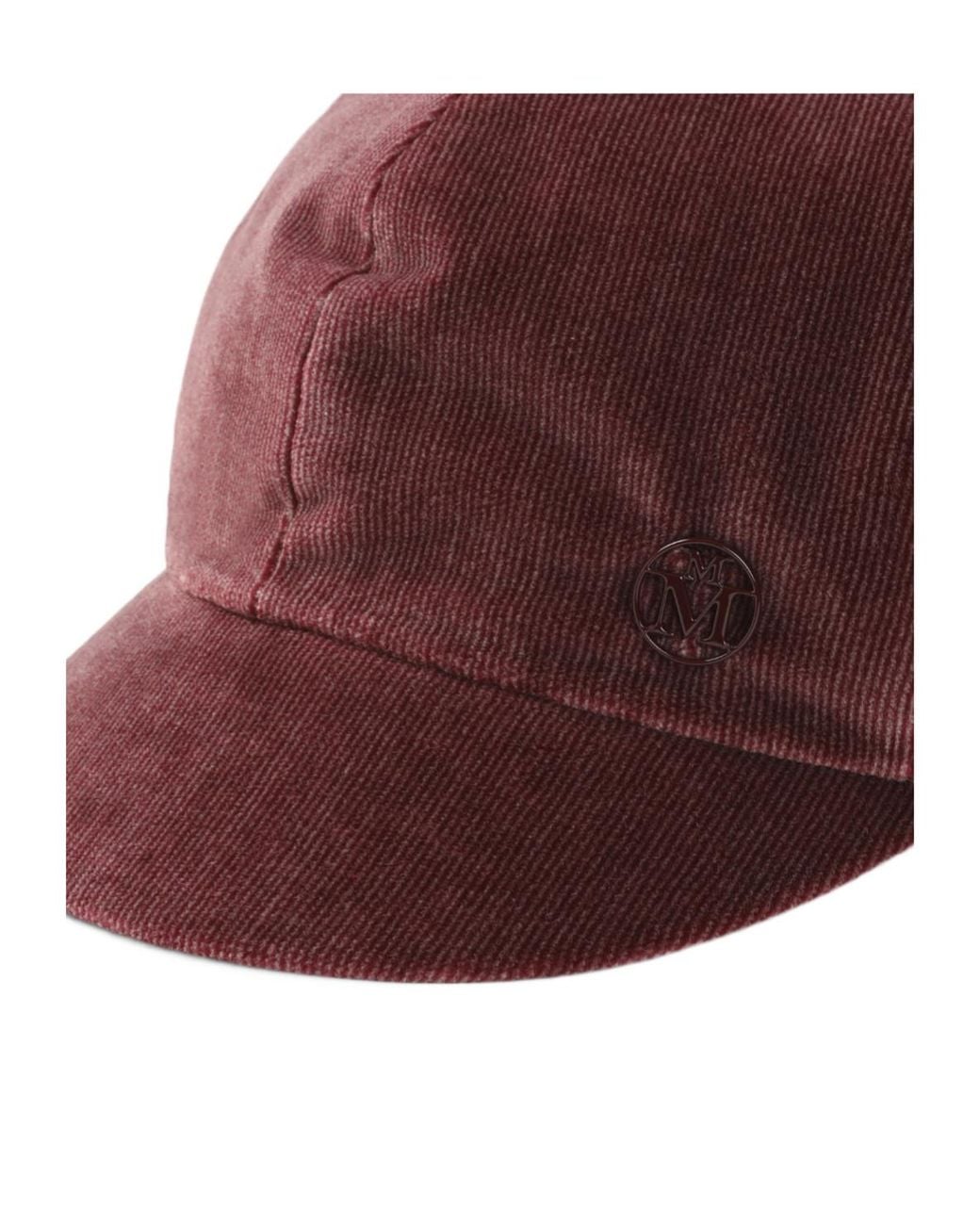 Maison Michel Red Emy Visor Cap